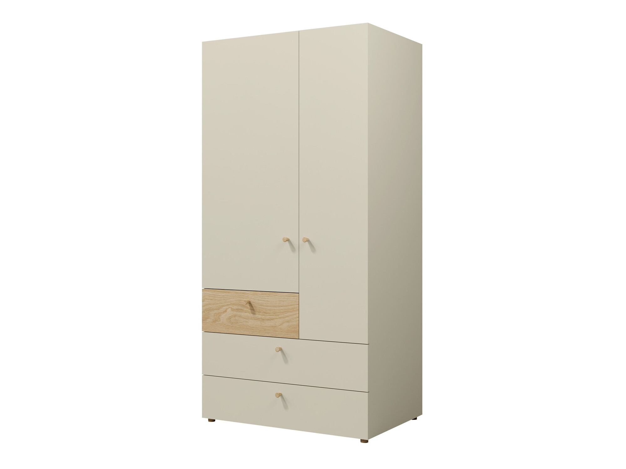 Armoire Domcali 101 (Beige + Chêne)