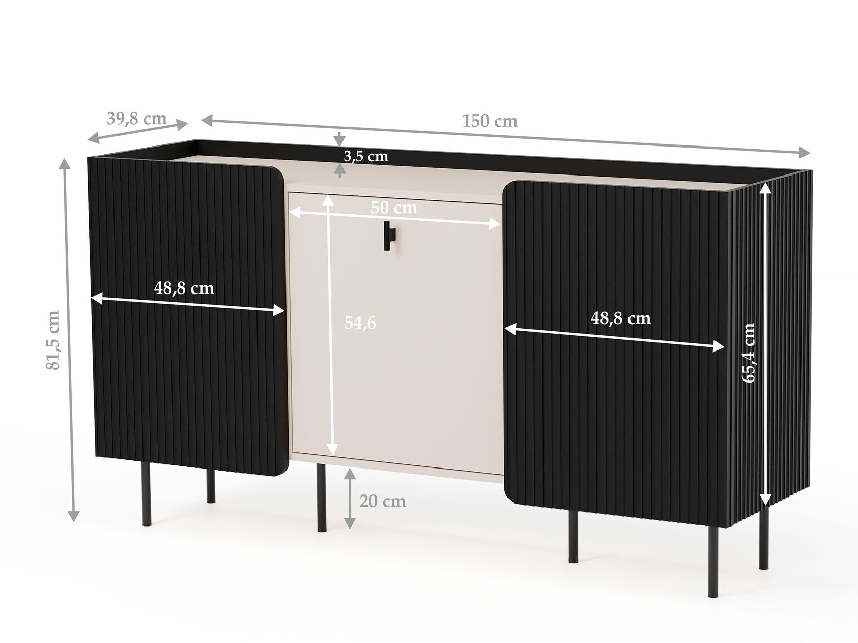 Buffet Mansfield 101 (Noir + Cachemire)