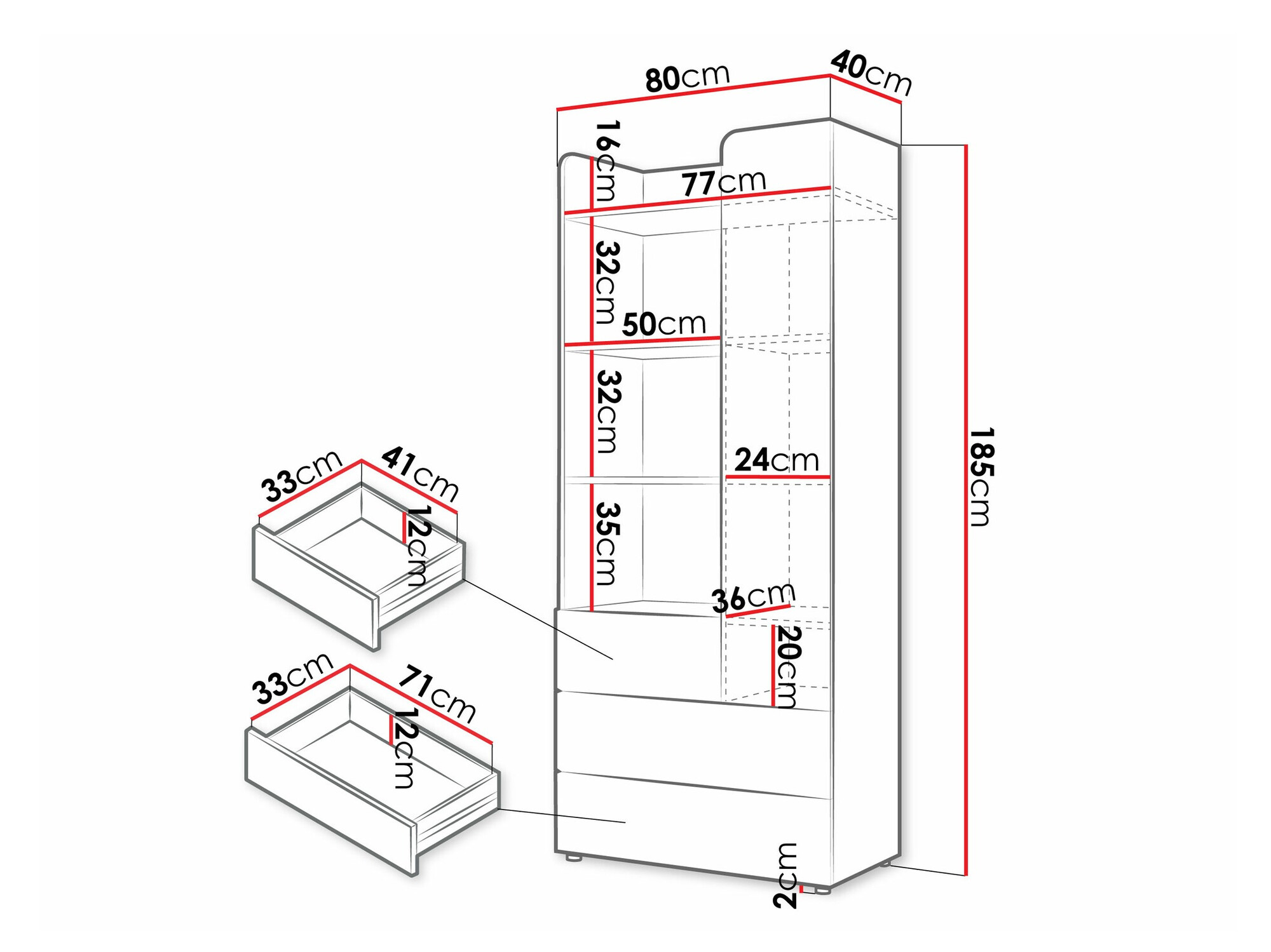 Étagère Domcali 102 (Gris + Chêne)