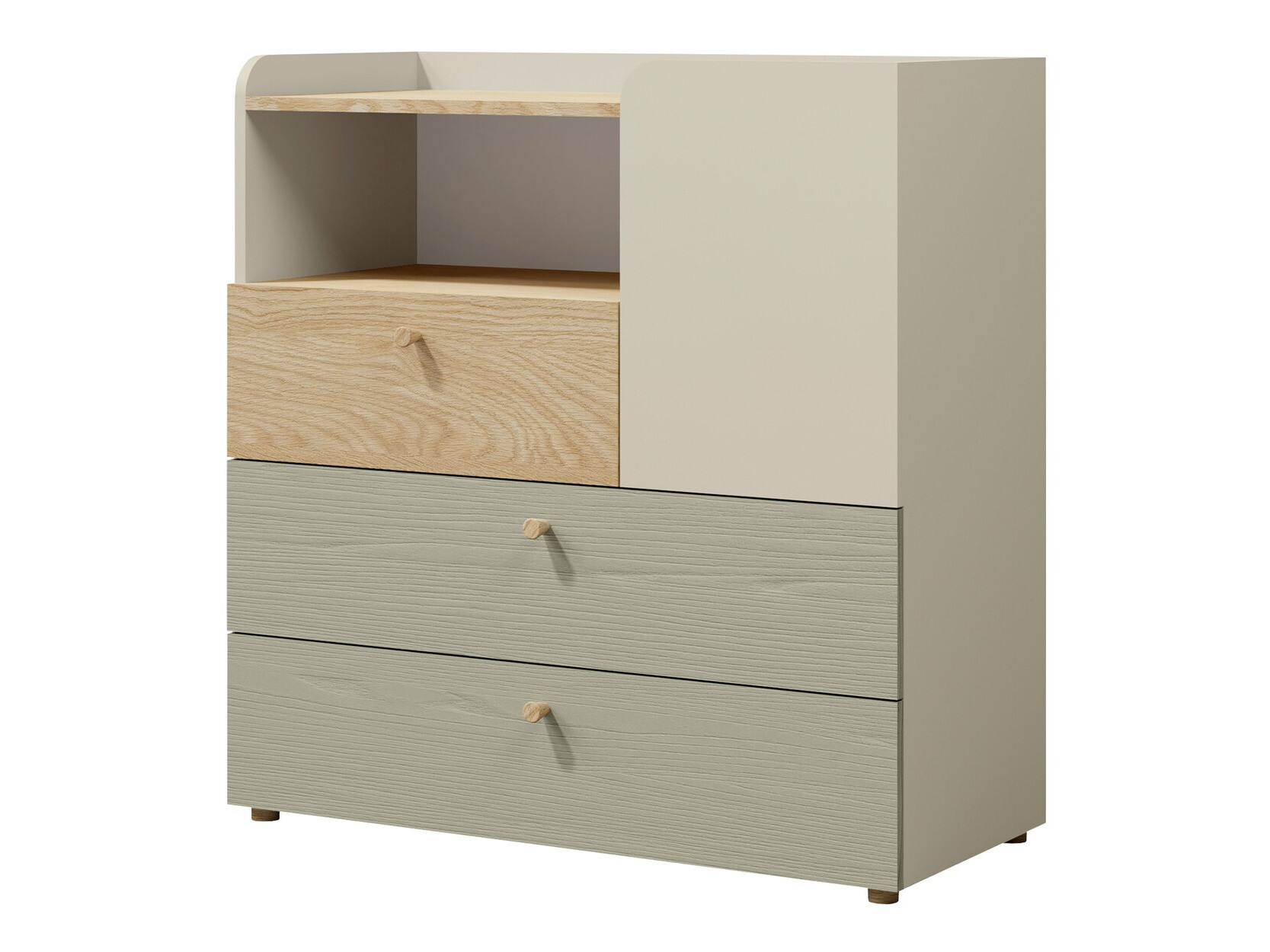 Commode Domcali 109 (Gris + Chêne)