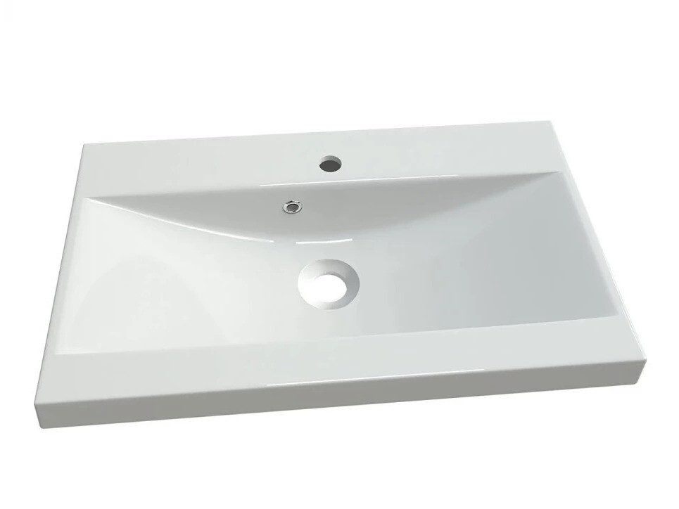 Armoire de salle de bains murale pour lavabo Velum (Blanc + Chêne Artisan)