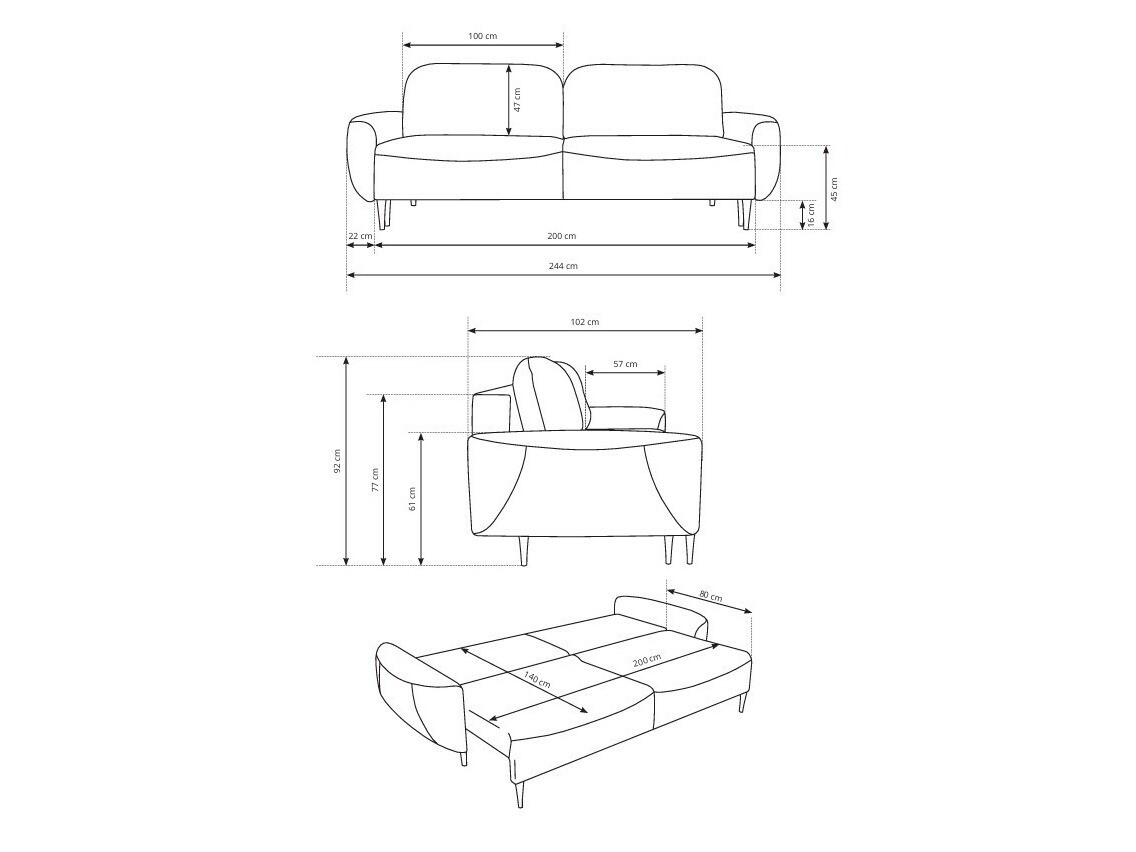Canapé convertible Kingston 142 (Perfect Harmony 01)