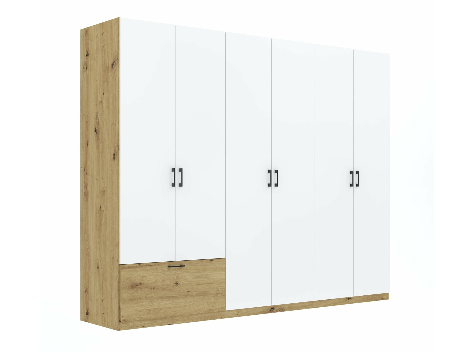 Armoire Bristol 250 (Chêne Artisan + Blanc)