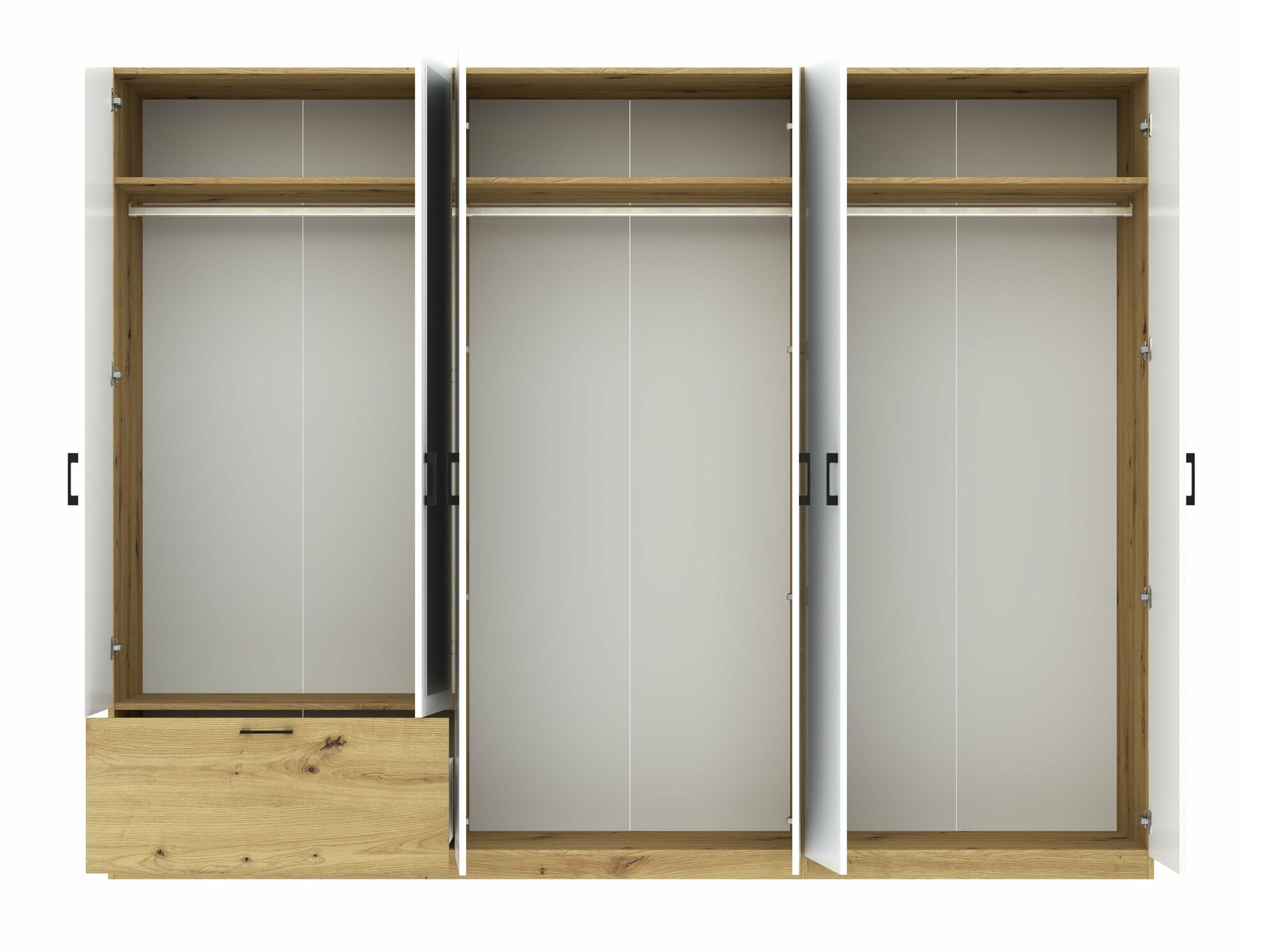 Armoire Bristol 250 (Chêne Artisan + Blanc)