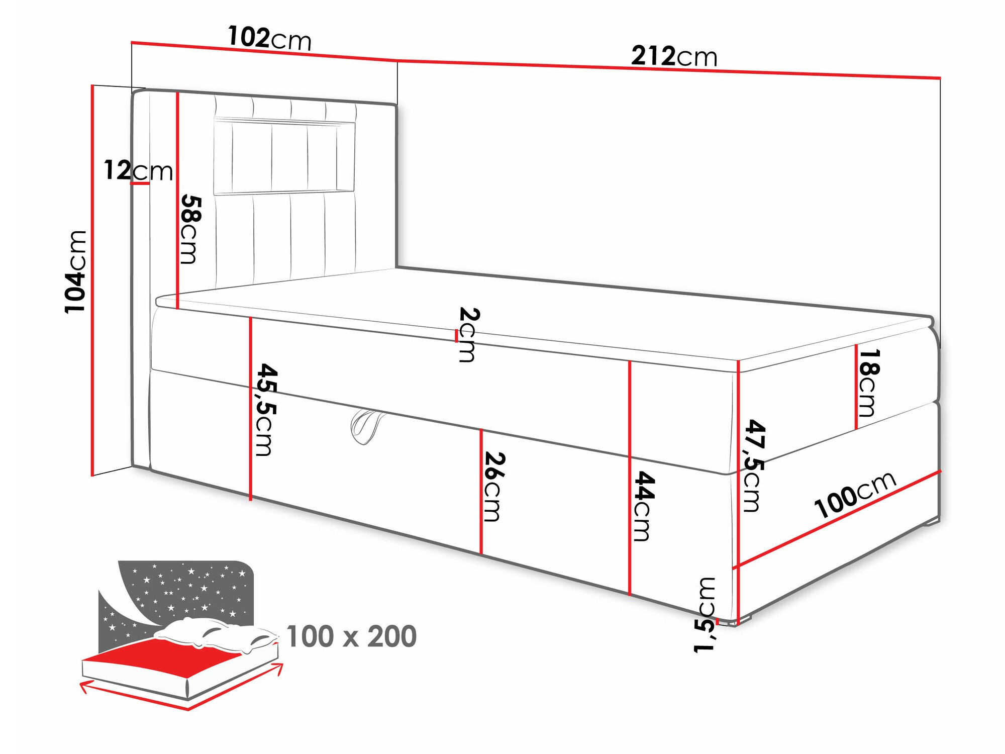 Lit boxspring Lucus V (Soft 017 + Fresh 9)