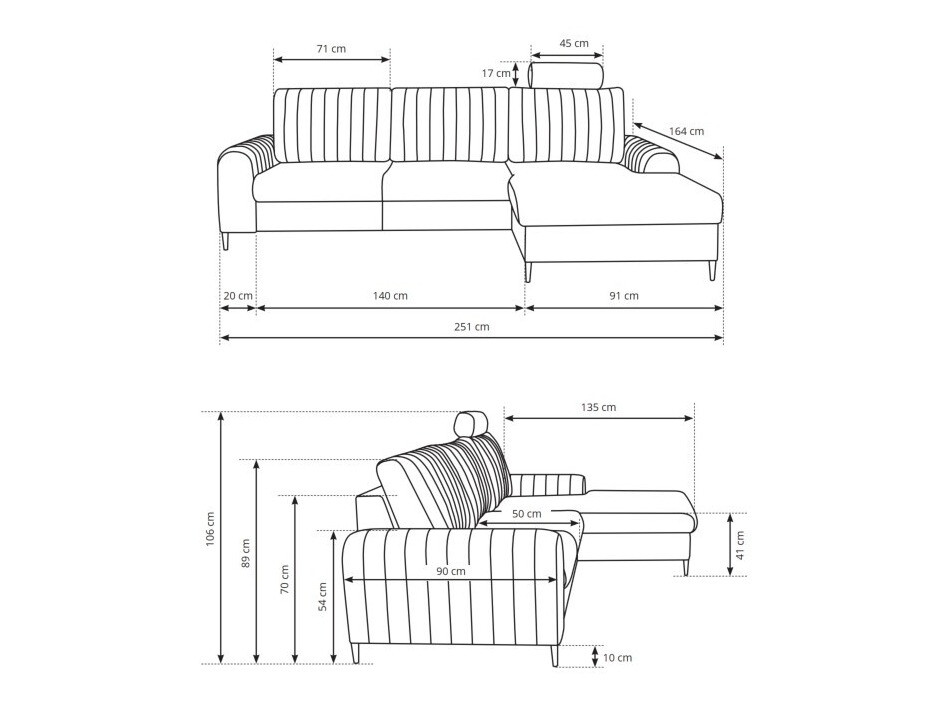 Canapé d'angle Kingston 165 (Velluto 16)