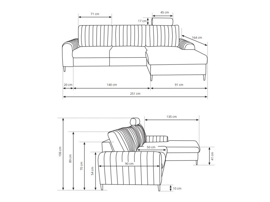 Canapé d'angle Kingston 165 (Velluto 16)