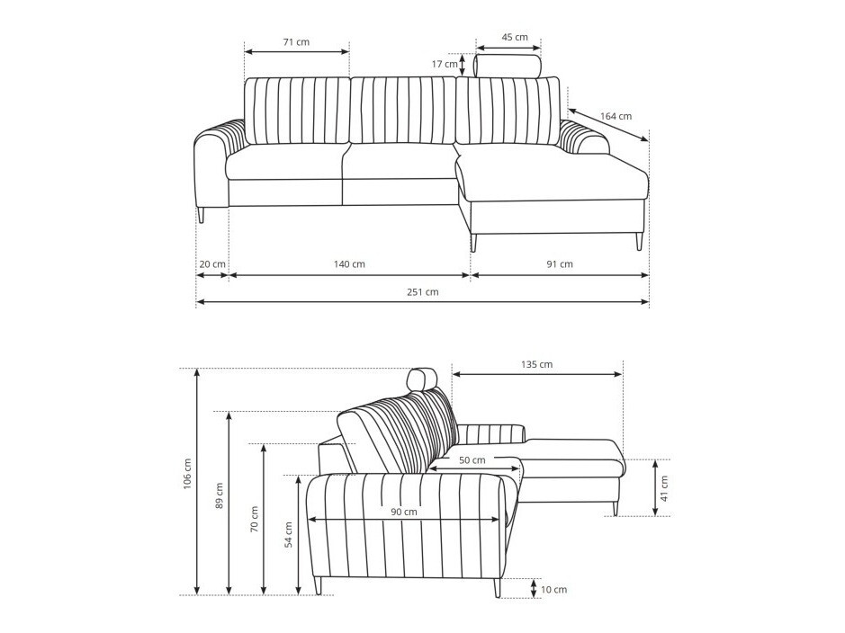 Canapé d'angle Kingston 165 (Velluto 8)