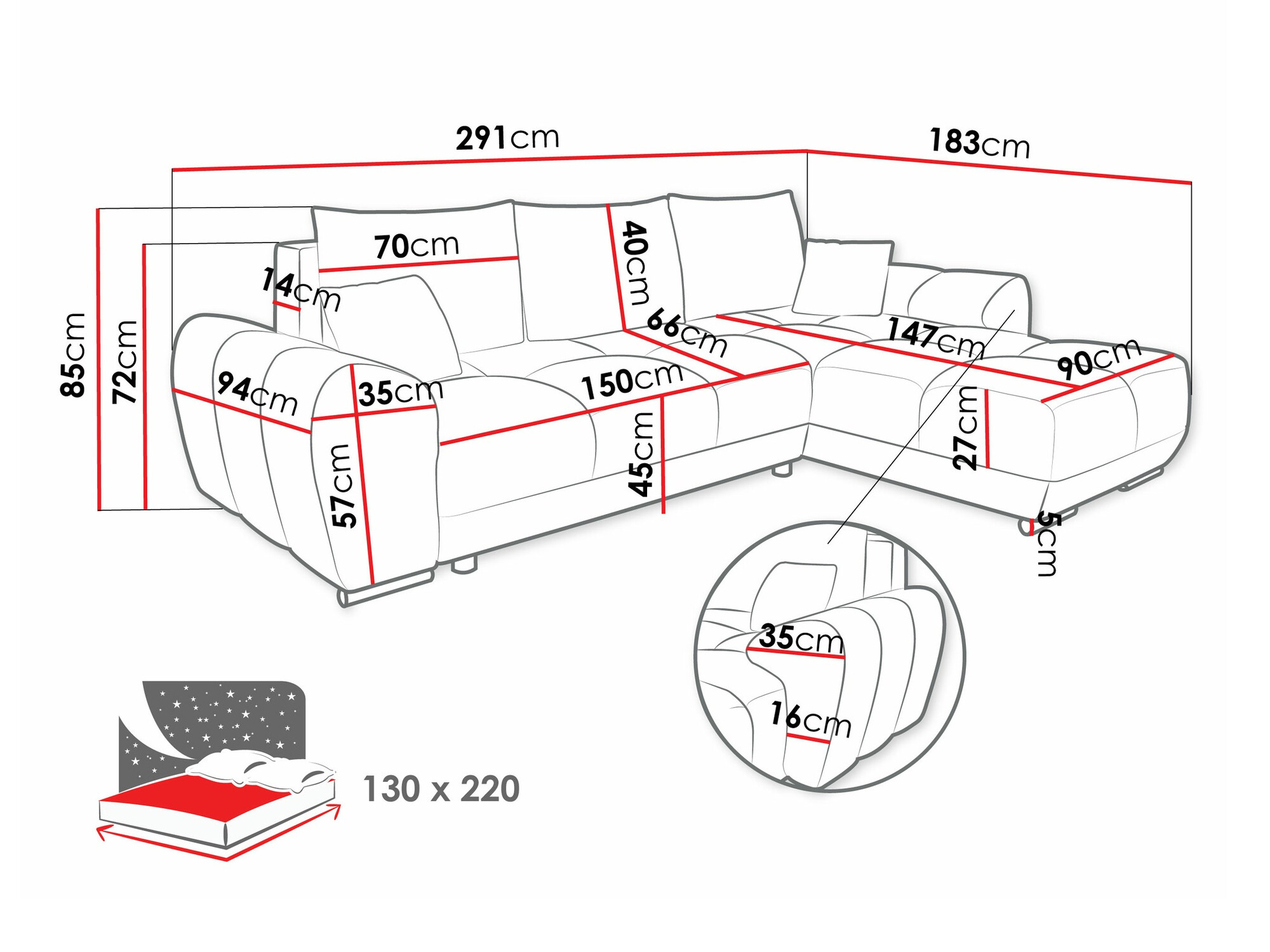 Canapé d'angle Signis (Velo 623)