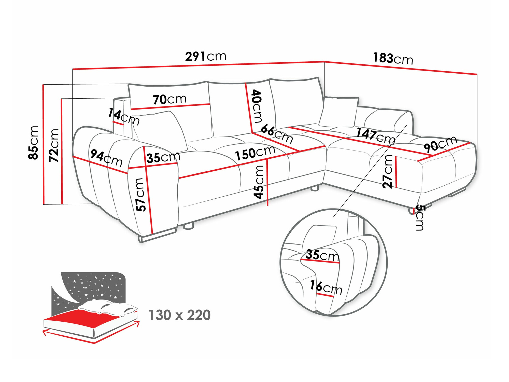 Canapé d'angle Signis (Velo 636)