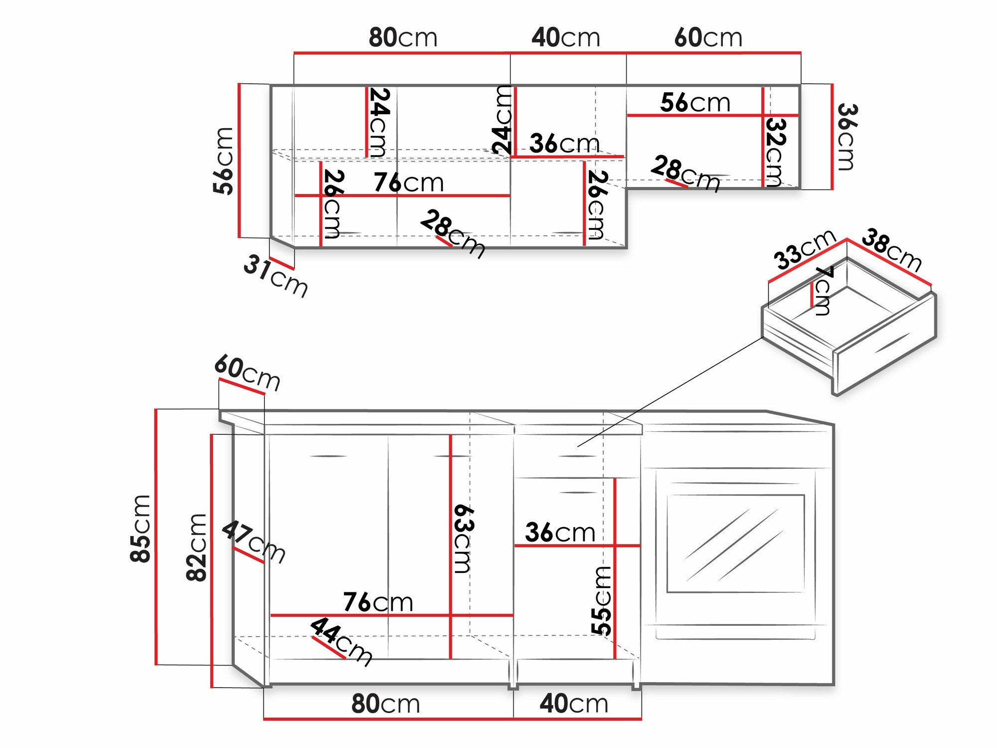 Cuisine complète Ota (Sonoma chêne + Beige)