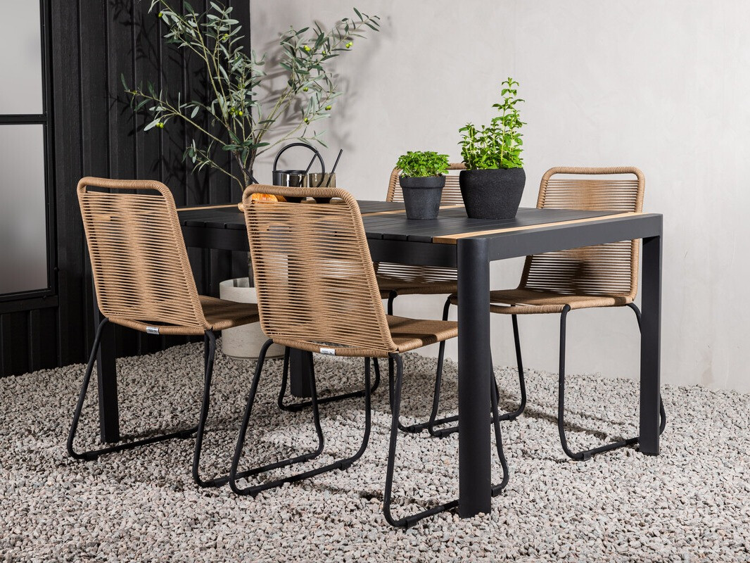 Ensemble table et chaises Dallas 4671 (Noir)