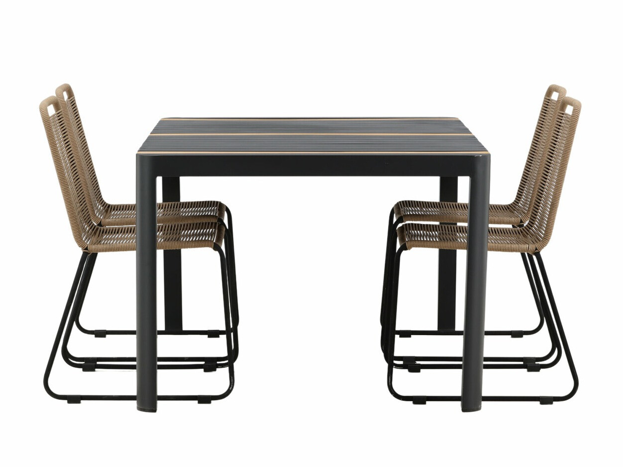 Ensemble table et chaises Dallas 4671 (Noir)