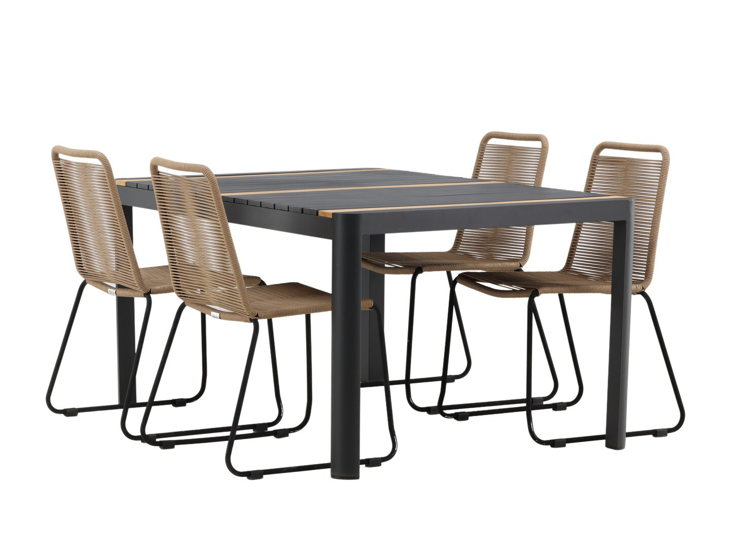 Ensemble table et chaises Dallas 4671 (Noir)