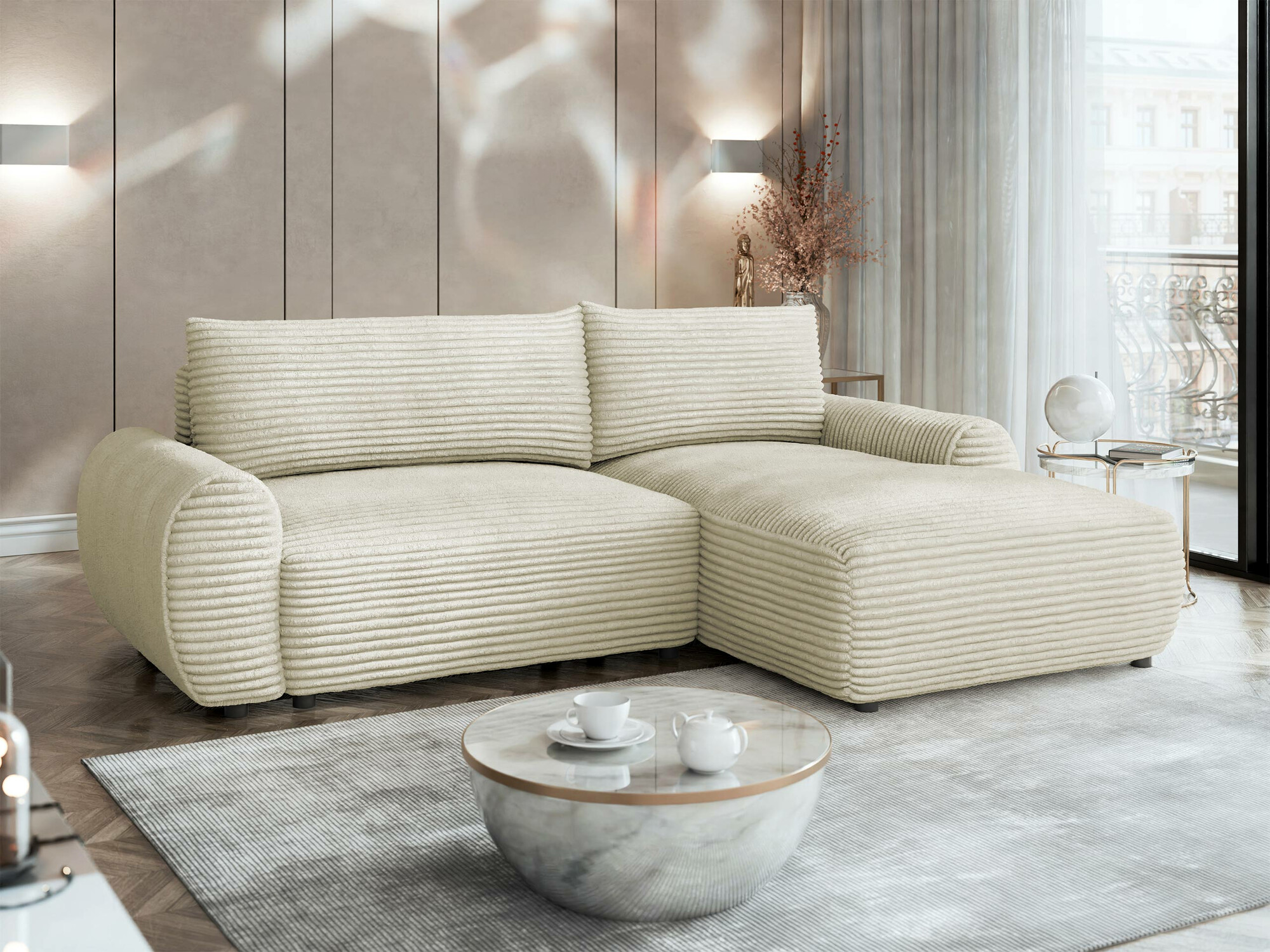 Canapé d'angle TrendyNest Strigina (Tilia 03)