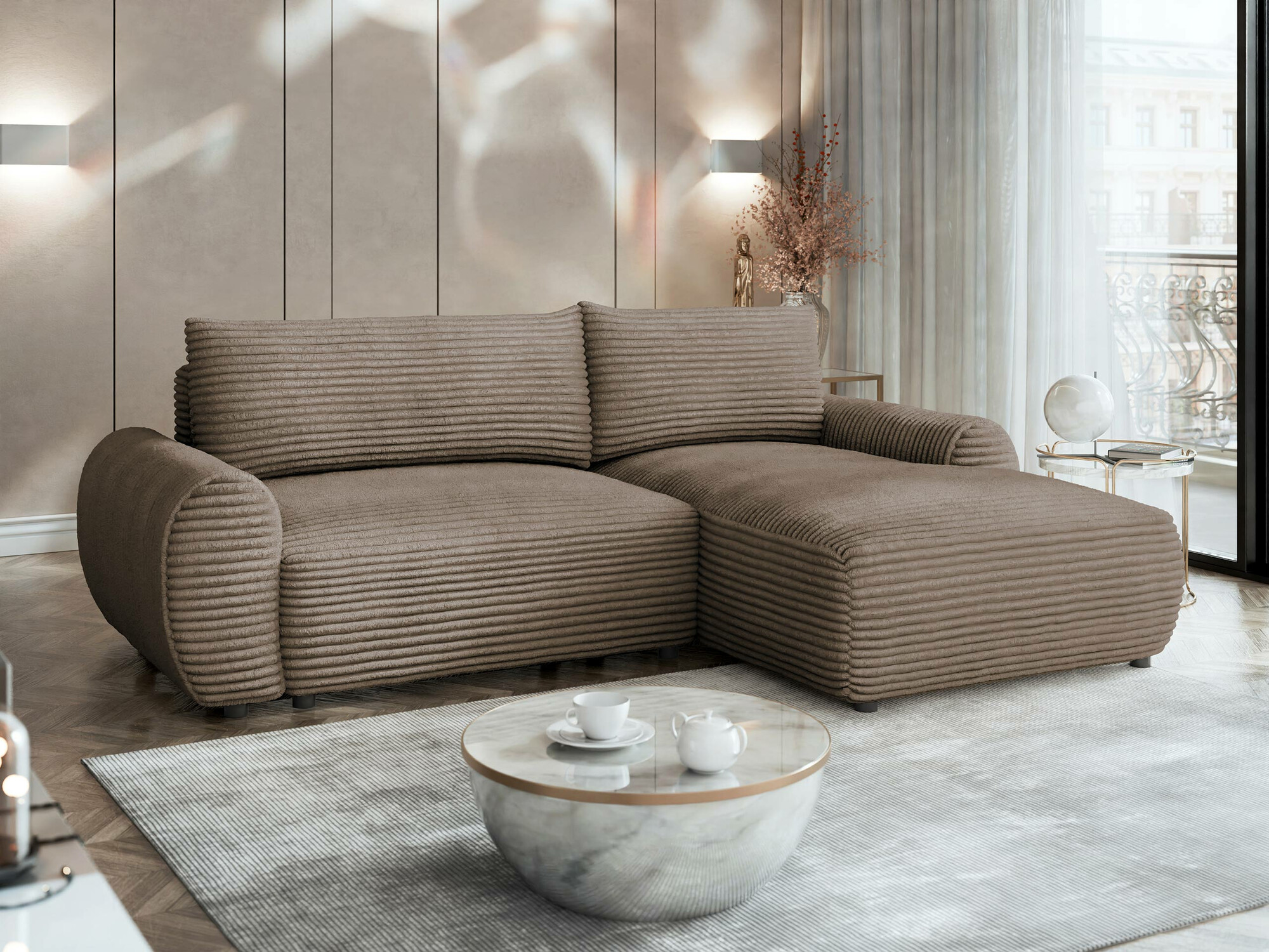 Canapé d'angle TrendyNest Strigina (Tilia 17)