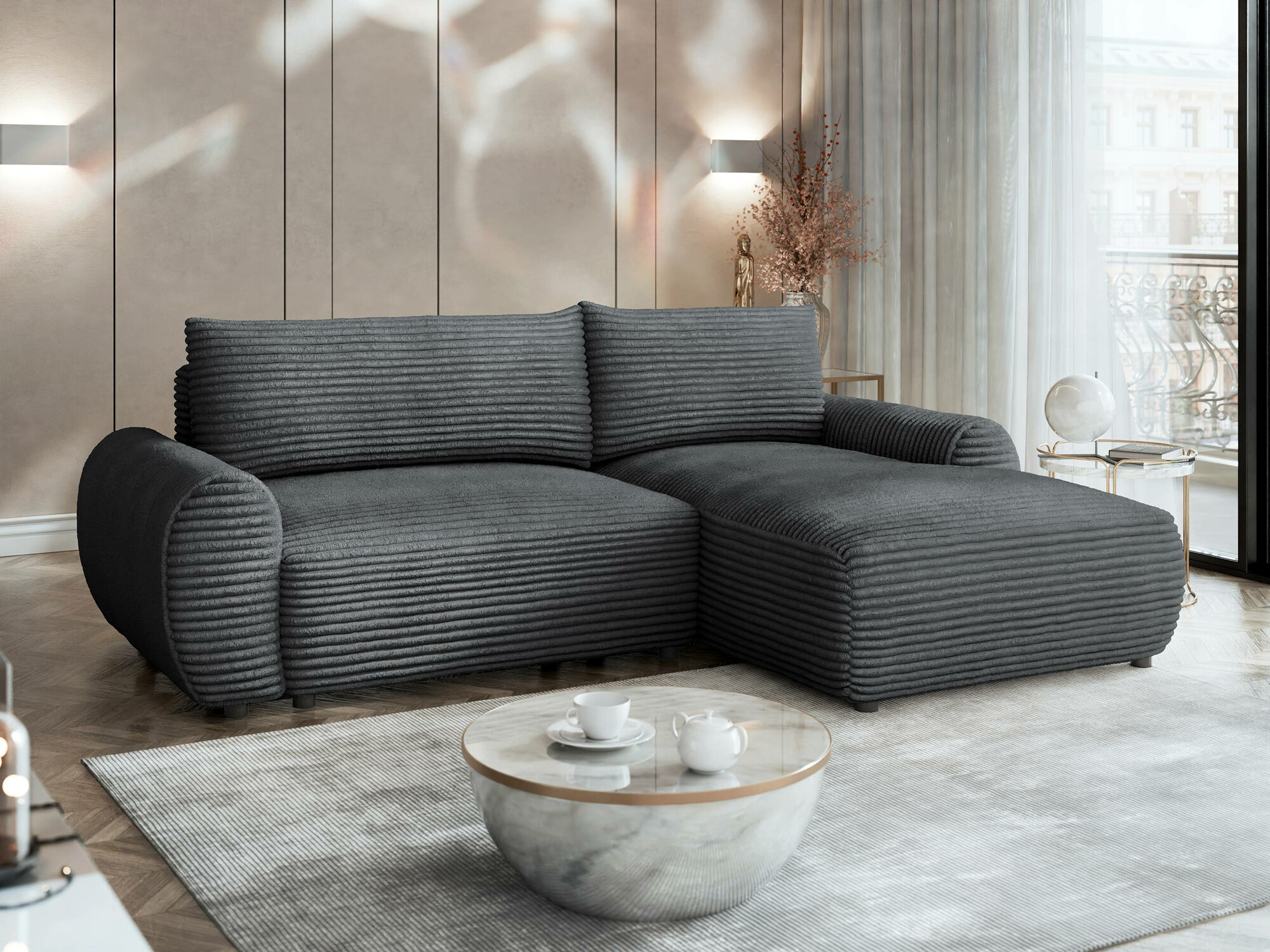 Canapé d'angle TrendyNest Strigina (Tilia 90)