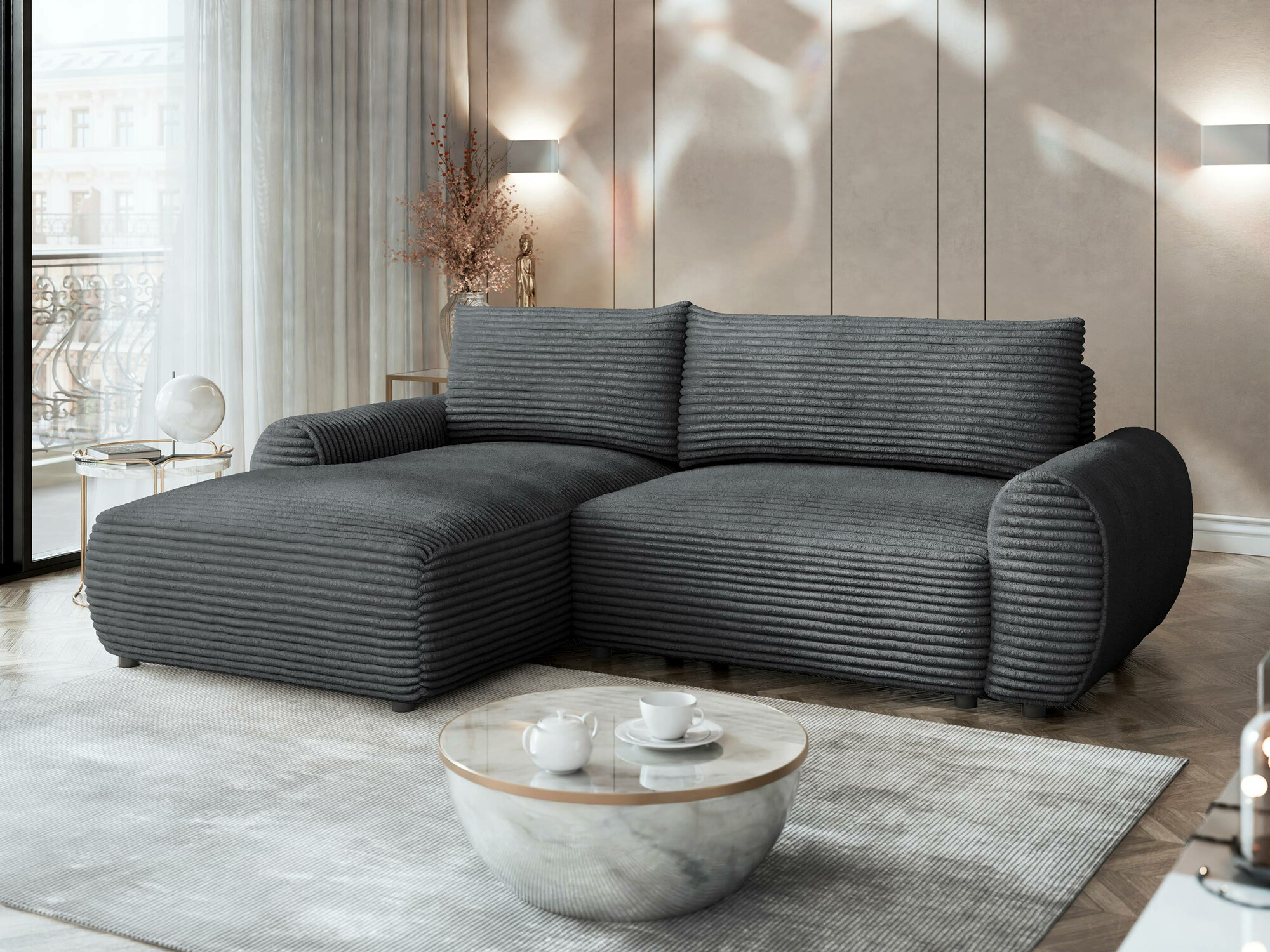 Canapé d'angle TrendyNest Strigina (Tilia 90)