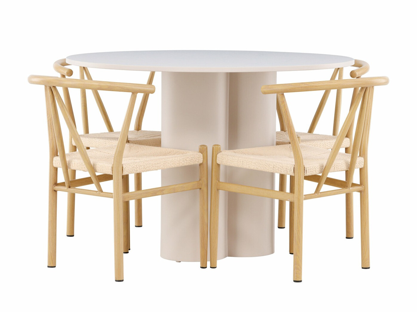 Salle à manger complète Dallas 4688 (Clair bois + Beige)