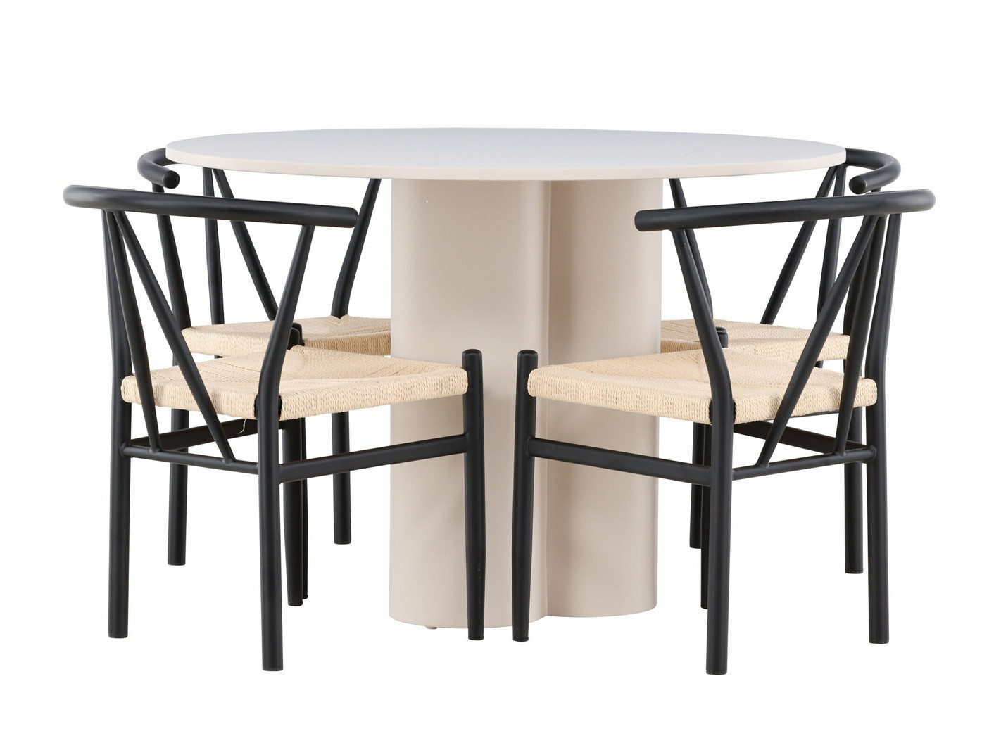 Salle à manger complète Dallas 4688 (Noir + Beige)