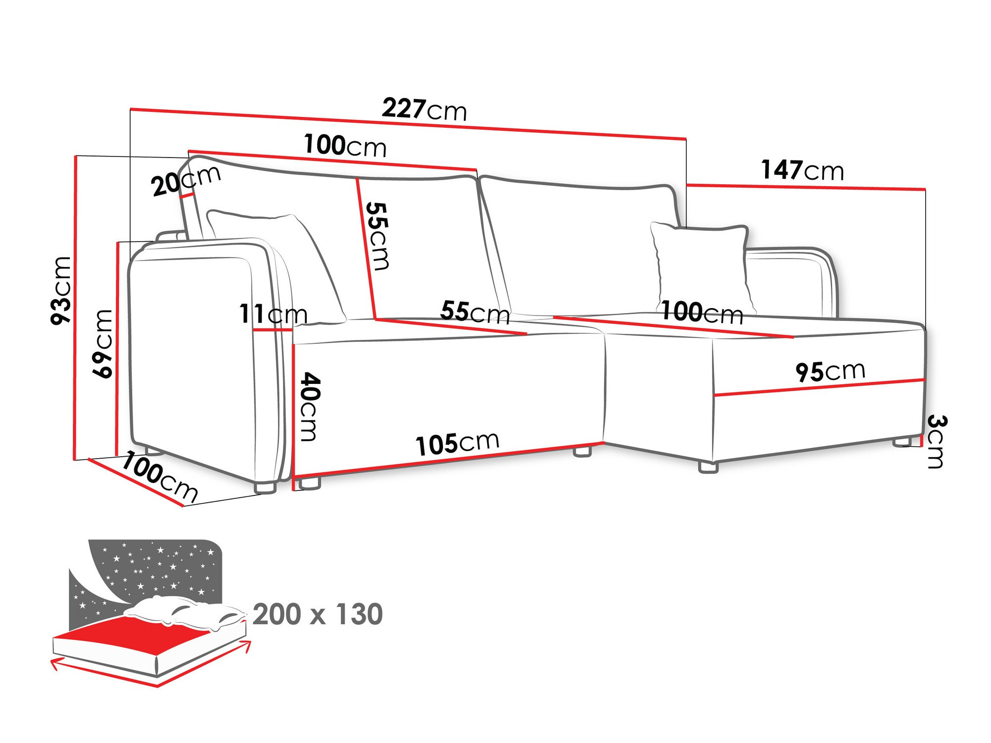 Canapé d'angle TrendyNest Turtura (Velo 621)