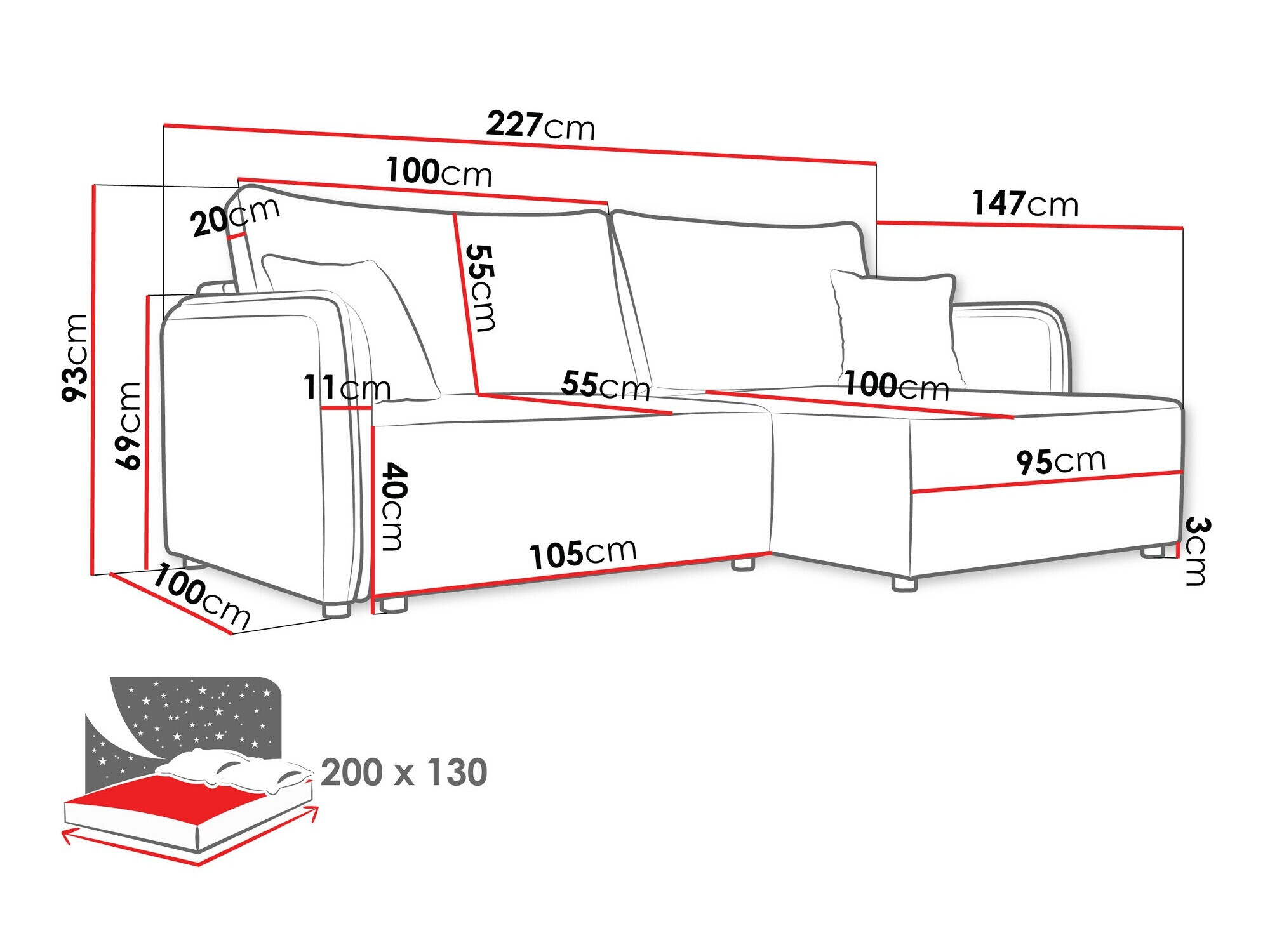 Canapé d'angle TrendyNest Turtura (Velo 623)