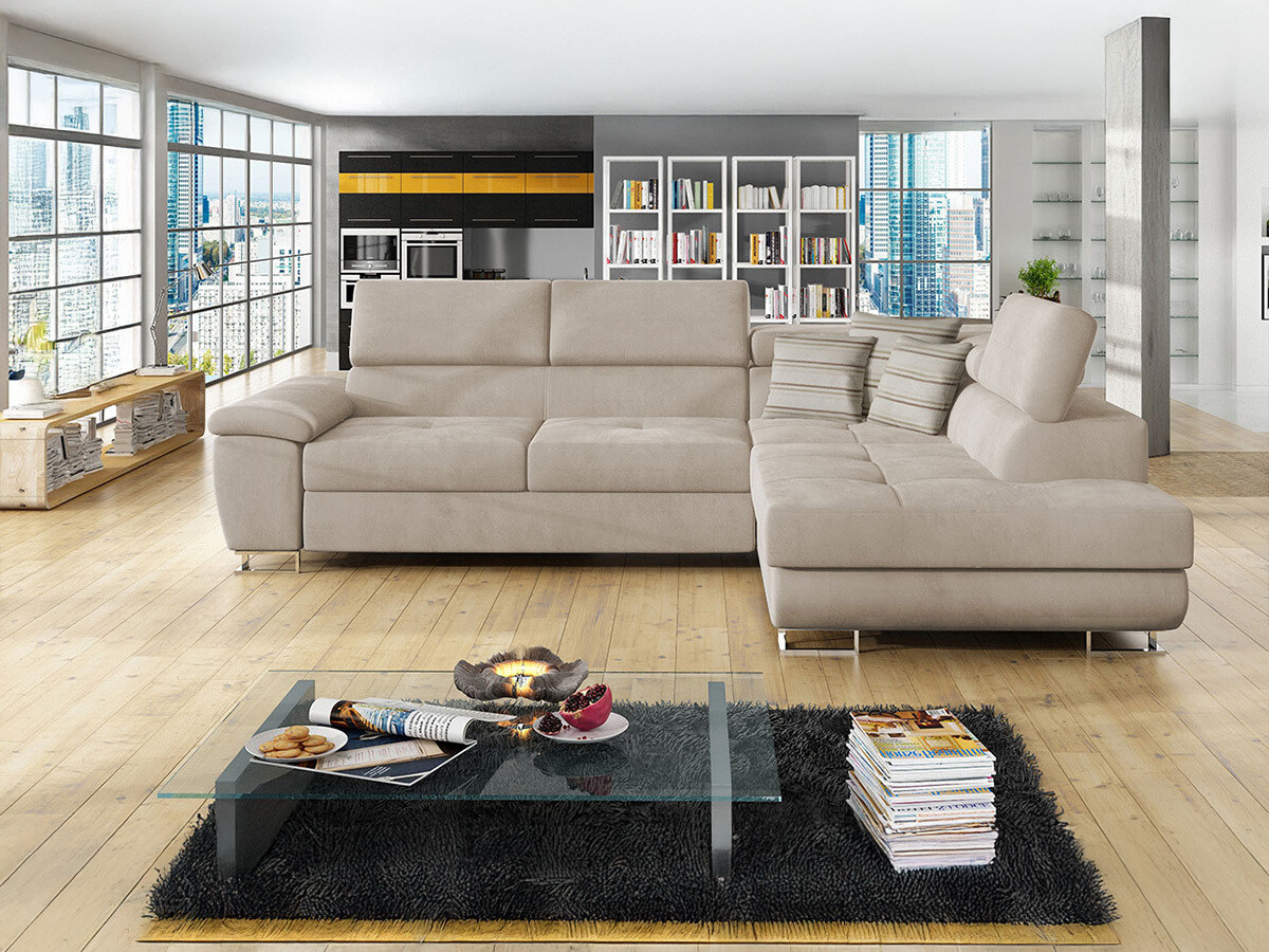 Canapé d'angle Comfivo Ruta II (Uttario Velvet 2979 + Senegal 825)