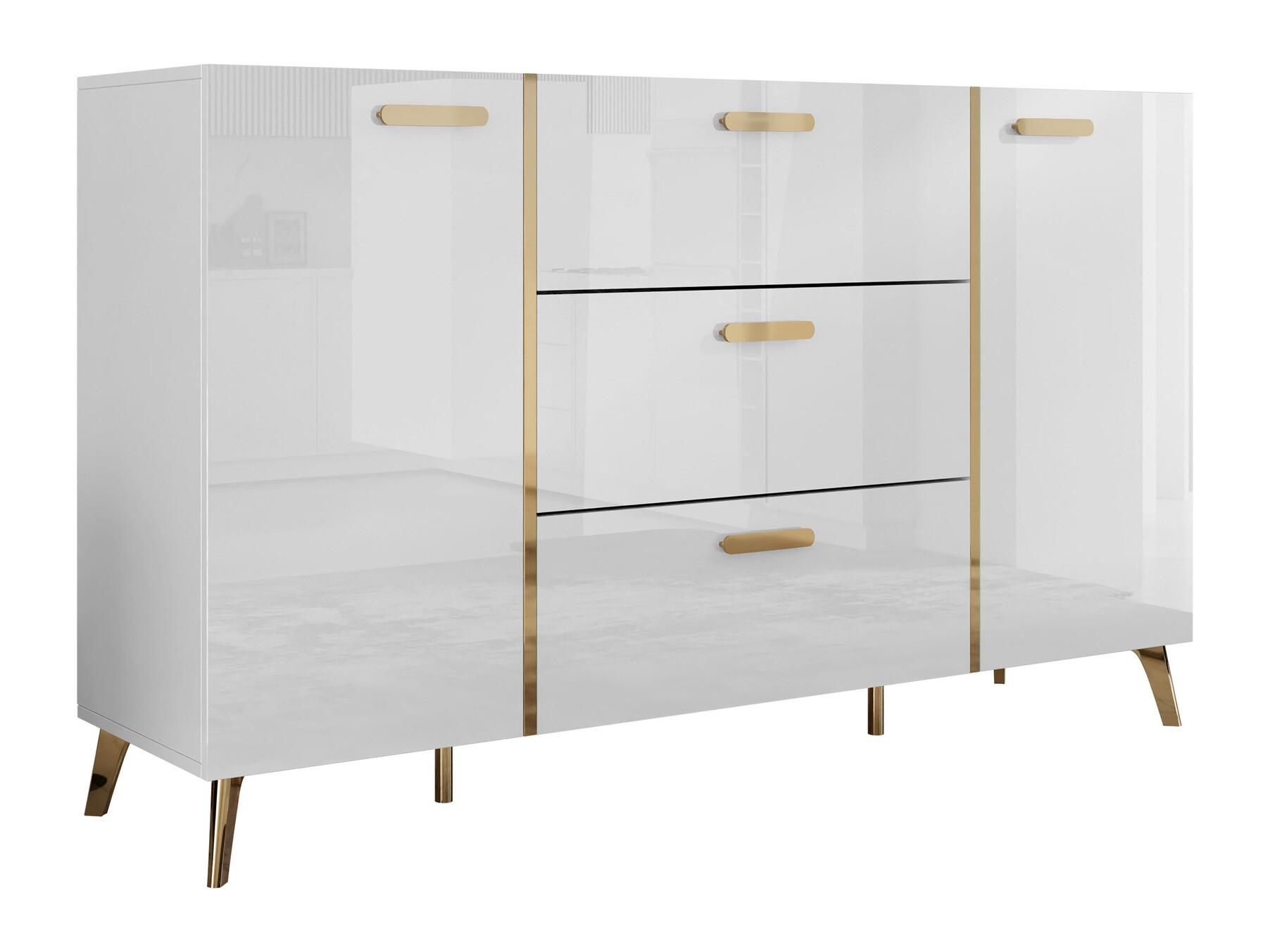 Commode Comfivo Capella I (Blanc + Blanc brillant)