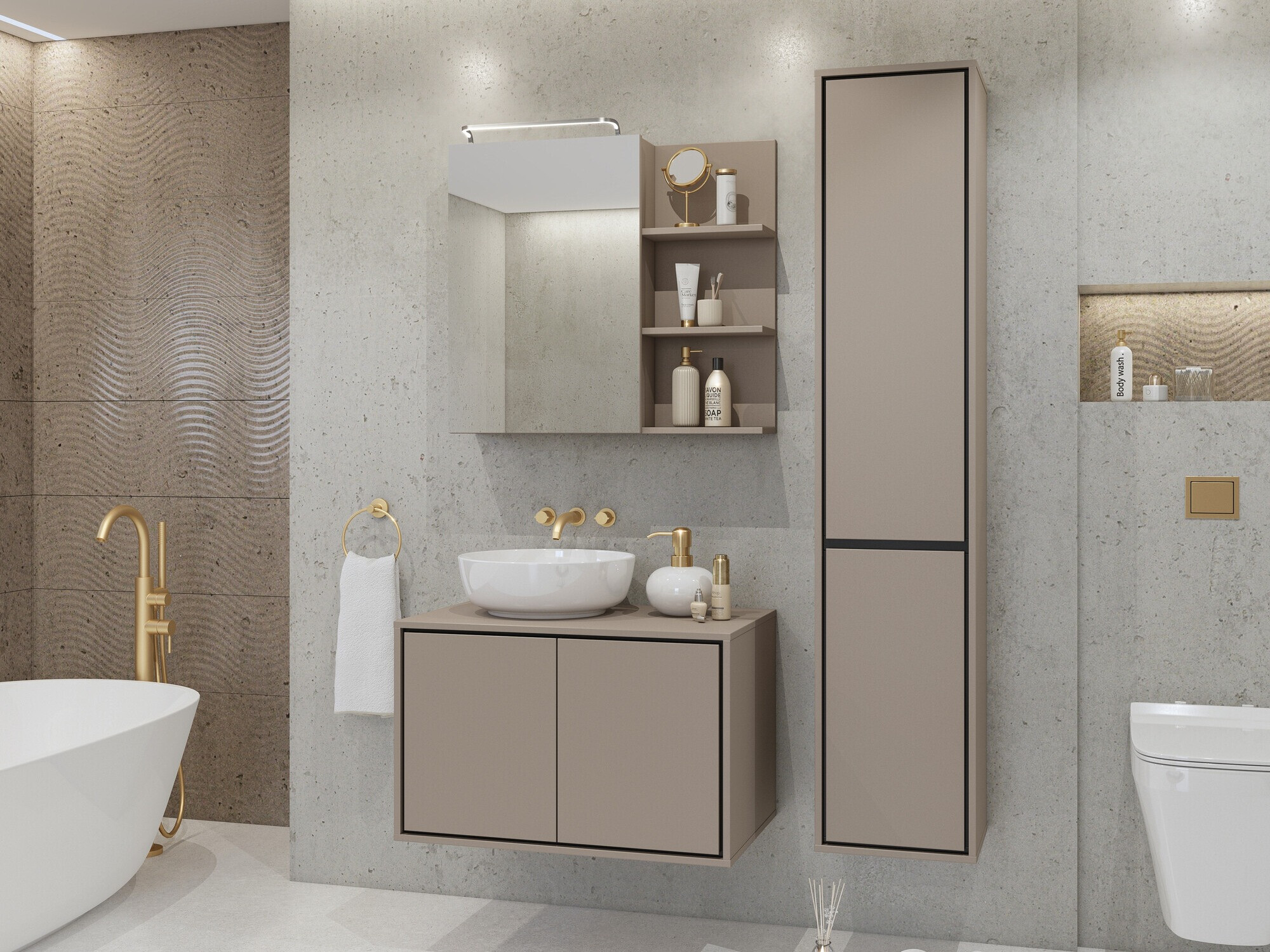 Armoire de salle de bains murale pour lavabo Tecavu 103 (Congo)