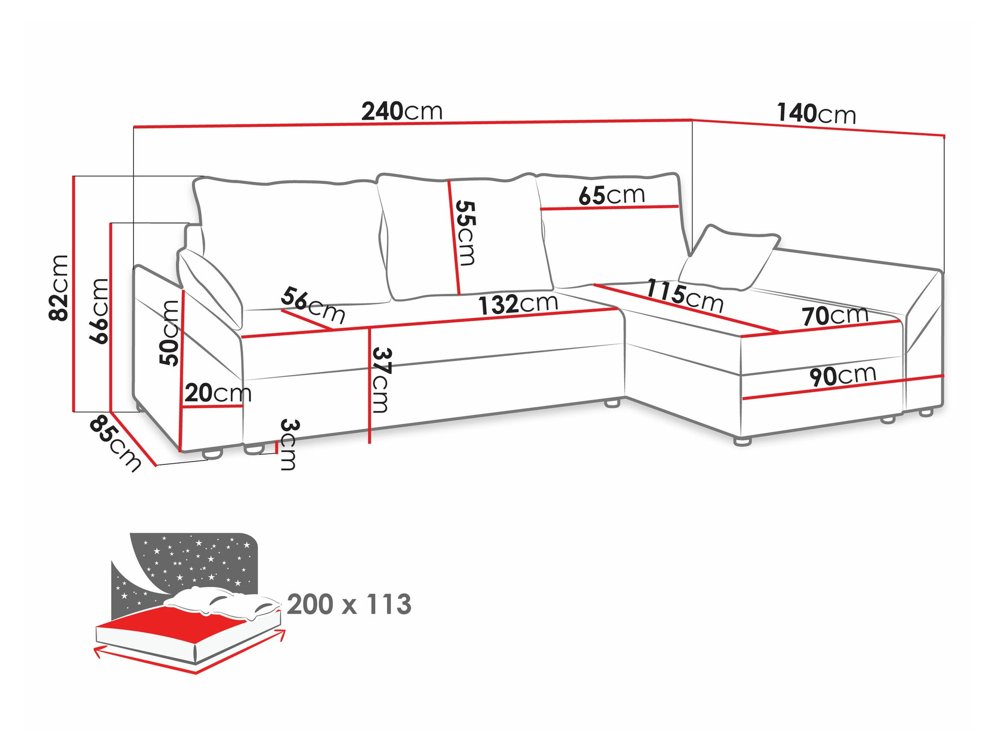 Canapé d'angle Memphis 130 (Kronos 07)