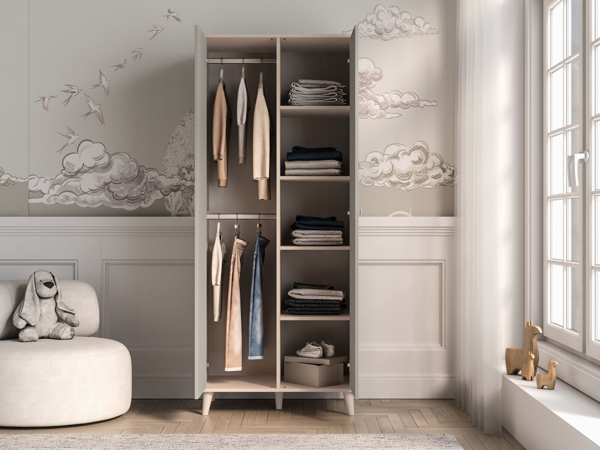 Armoire Tortoli 101 (Gris)