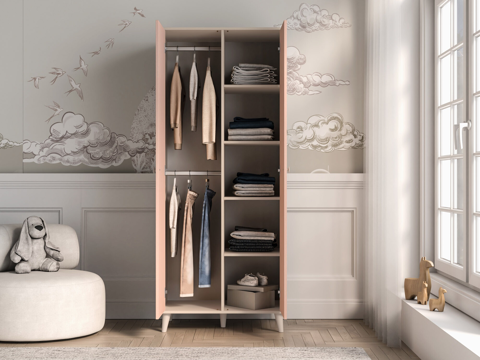 Armoire Tortoli 101 (Rose)