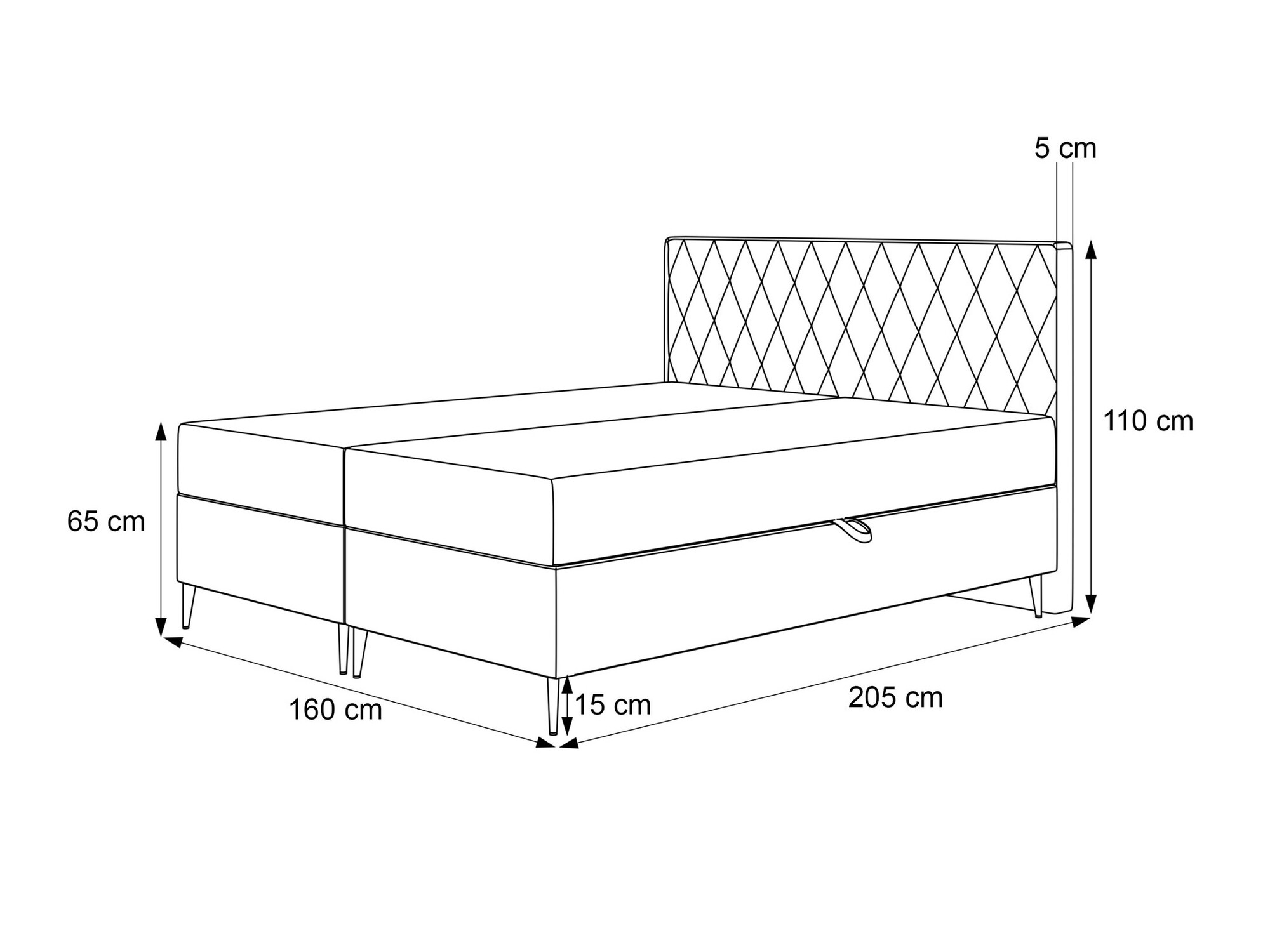 Lit boxspring Martinez 110 (Magic Velvet 2219)