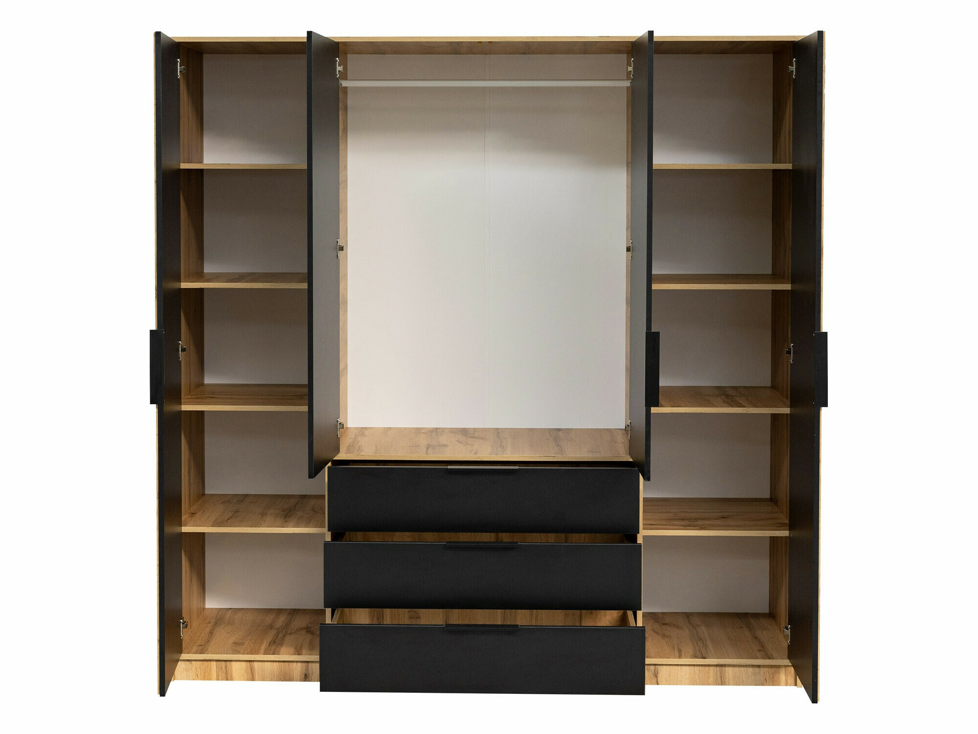 Armoire Collis II (Chêne wotan + Noir)