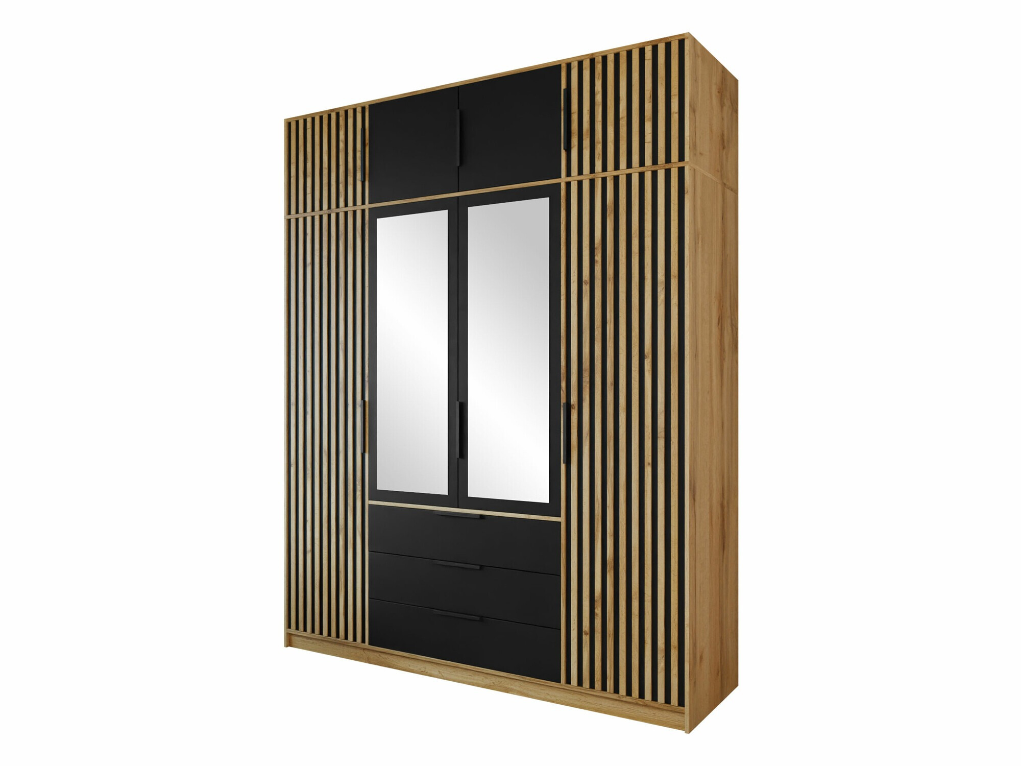 Armoire Collis II (Chêne wotan + Noir)
