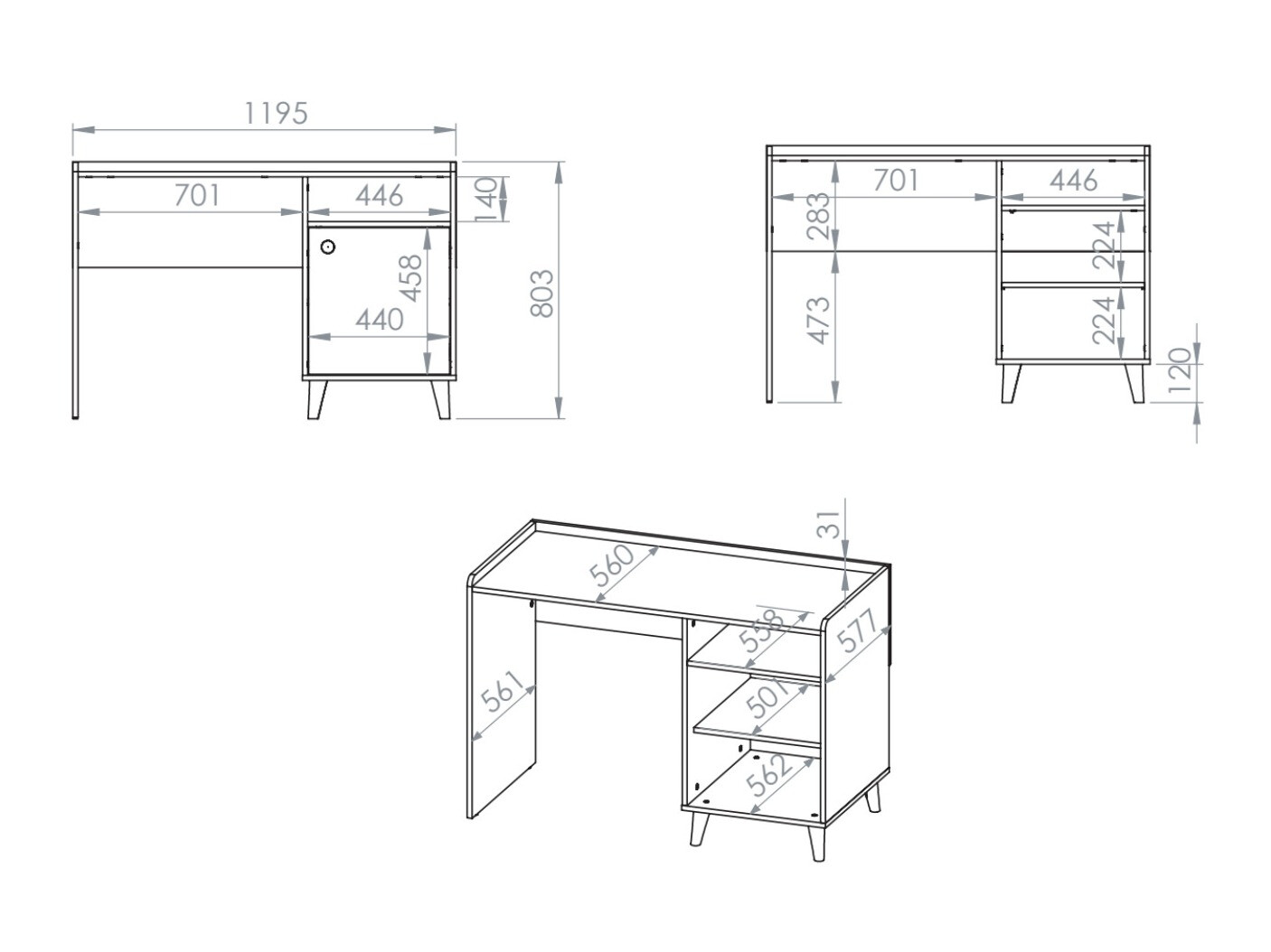 Bureau Tortoli 106 (Rose)