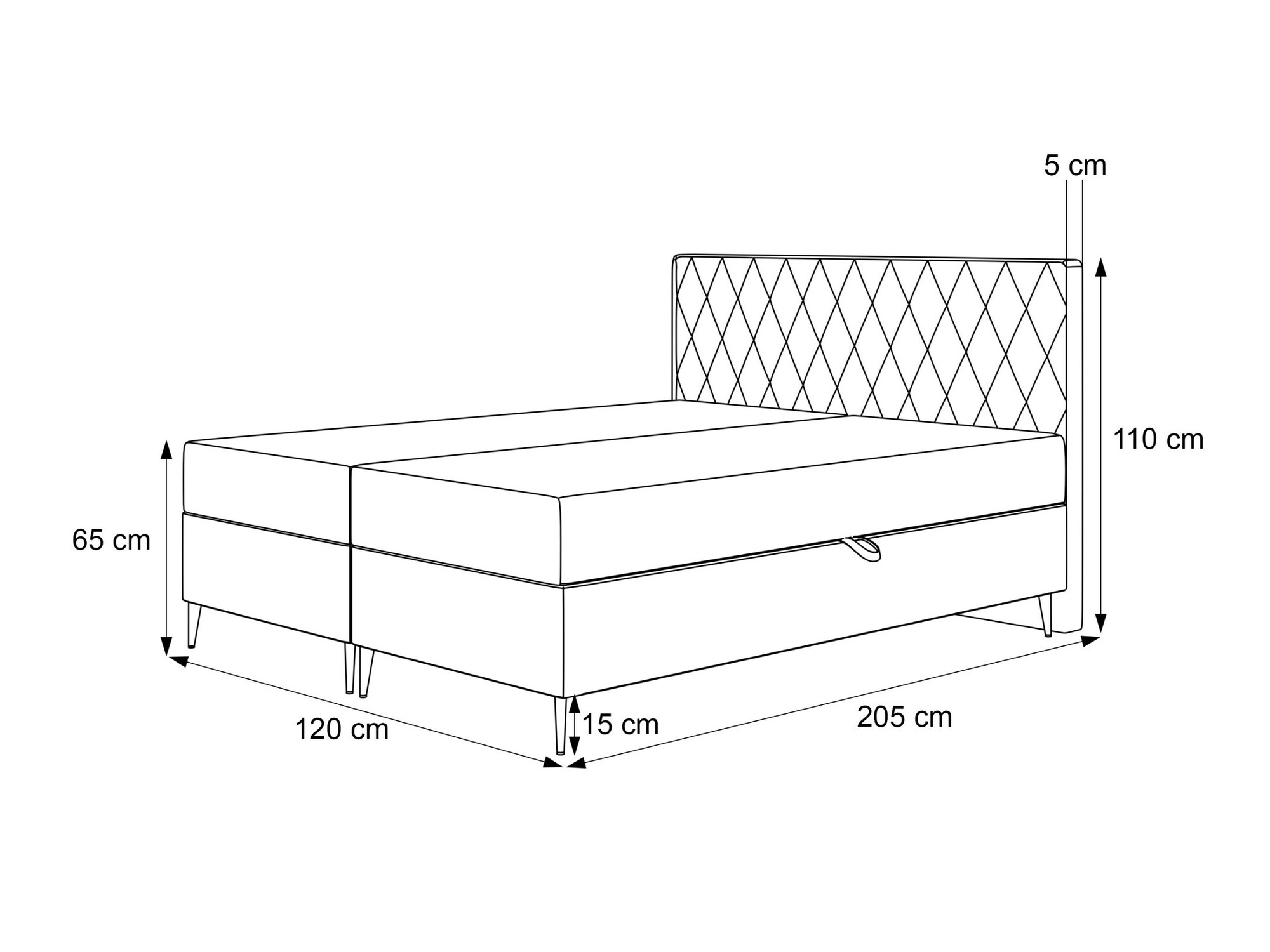 Lit boxspring Martinez 110 (Magic Velvet 2229)