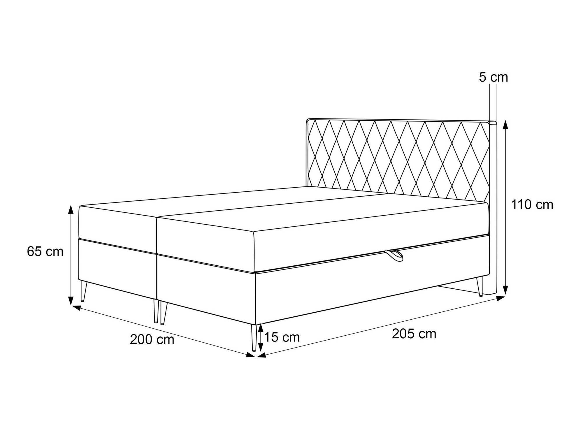 Lit boxspring Martinez 110 (Magic Velvet 2229)
