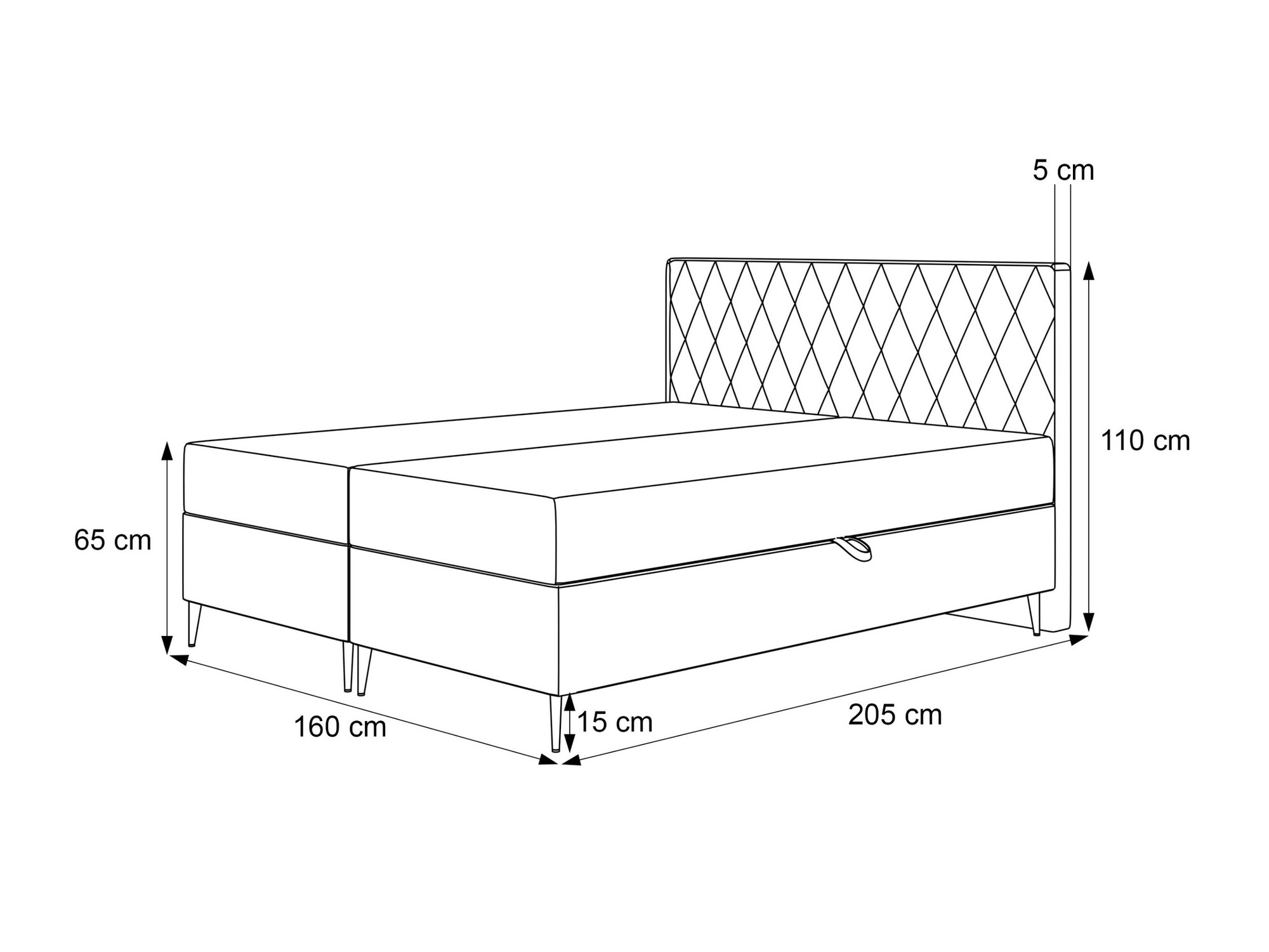 Lit boxspring Martinez 110 (Magic Velvet 2240)