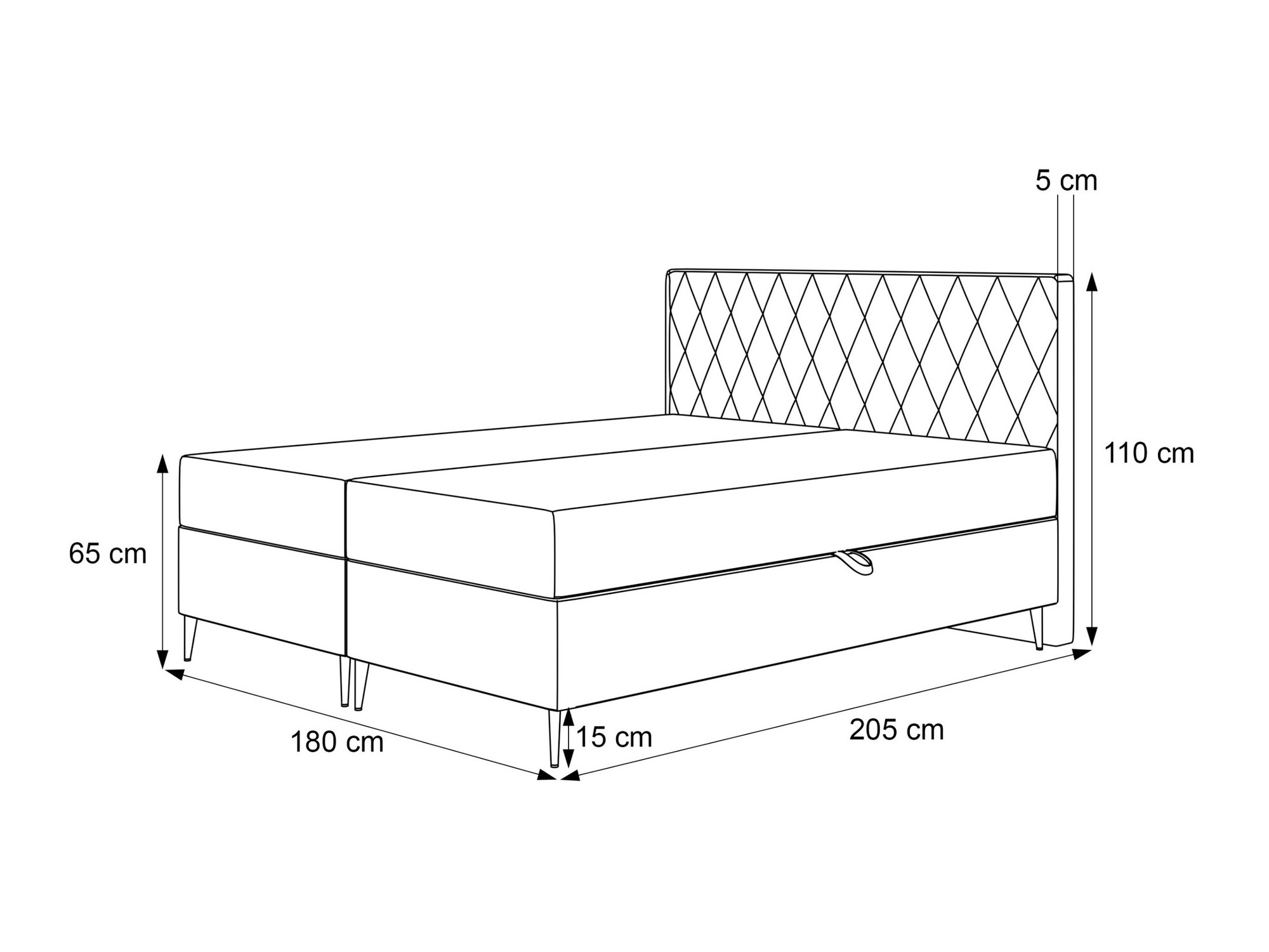 Lit boxspring Martinez 110 (Magic Velvet 2256)