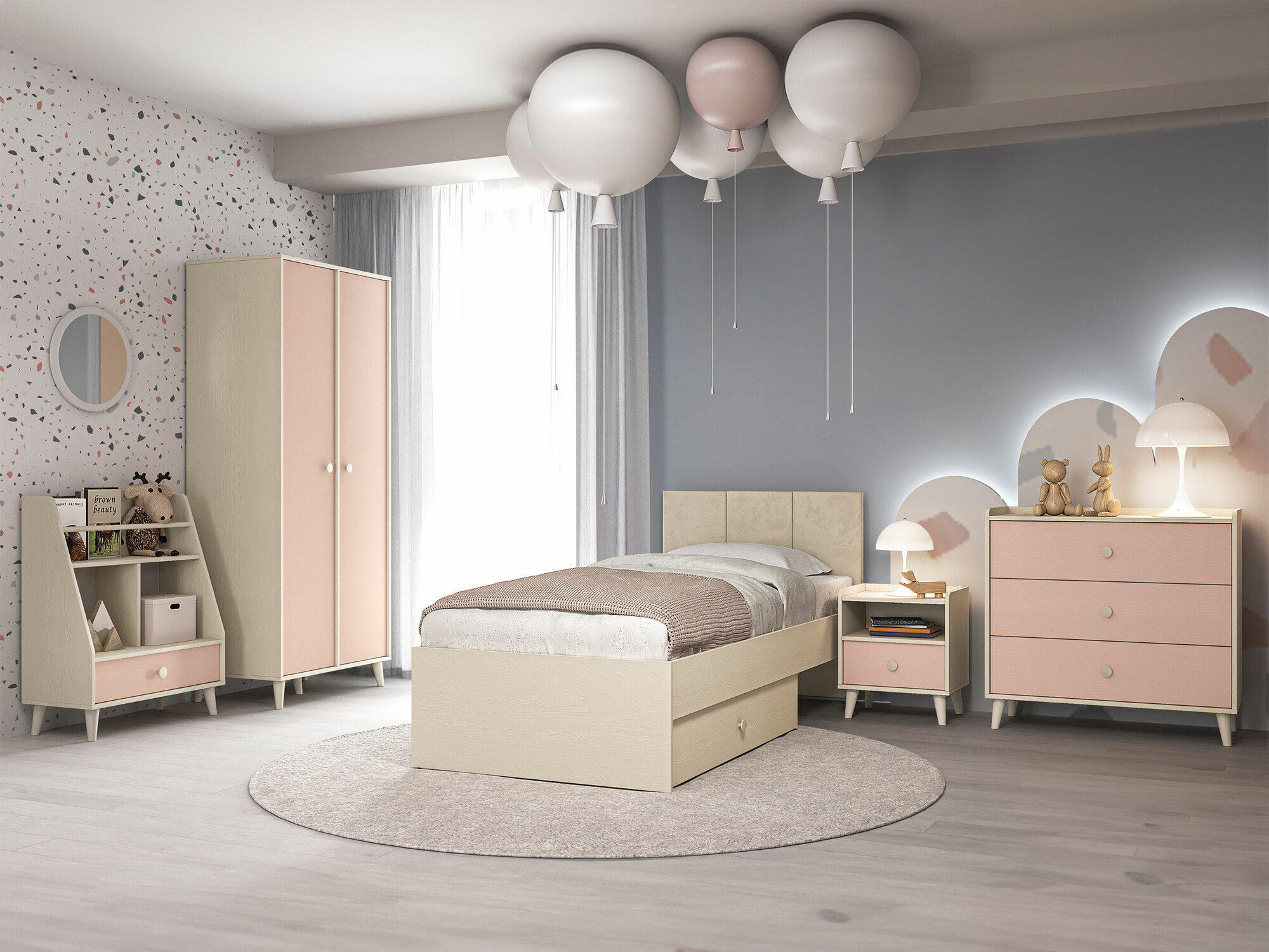 Armoire Tortoli 101 (Rose)