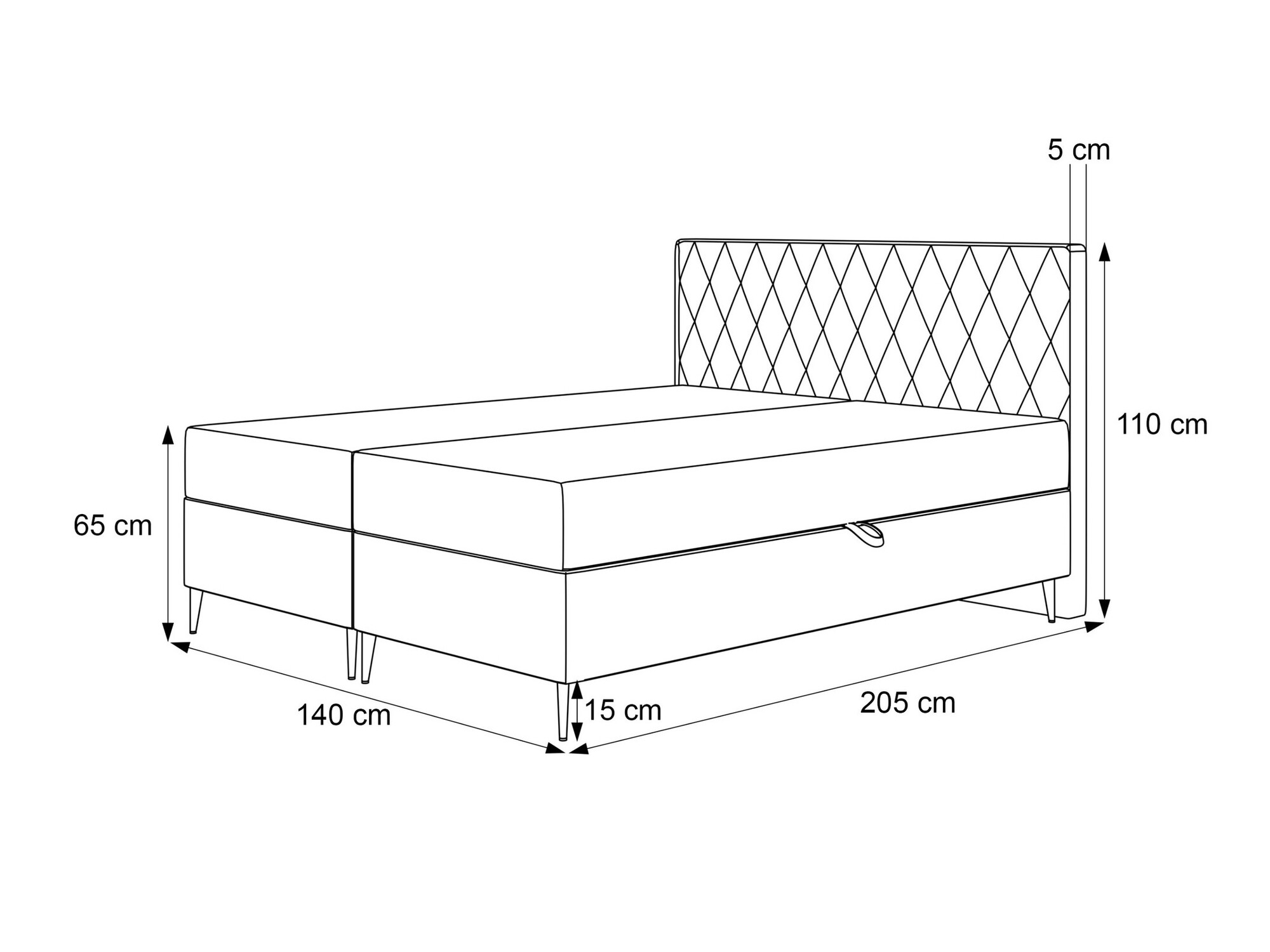 Lit boxspring Martinez 110 (Magic Velvet 2216)
