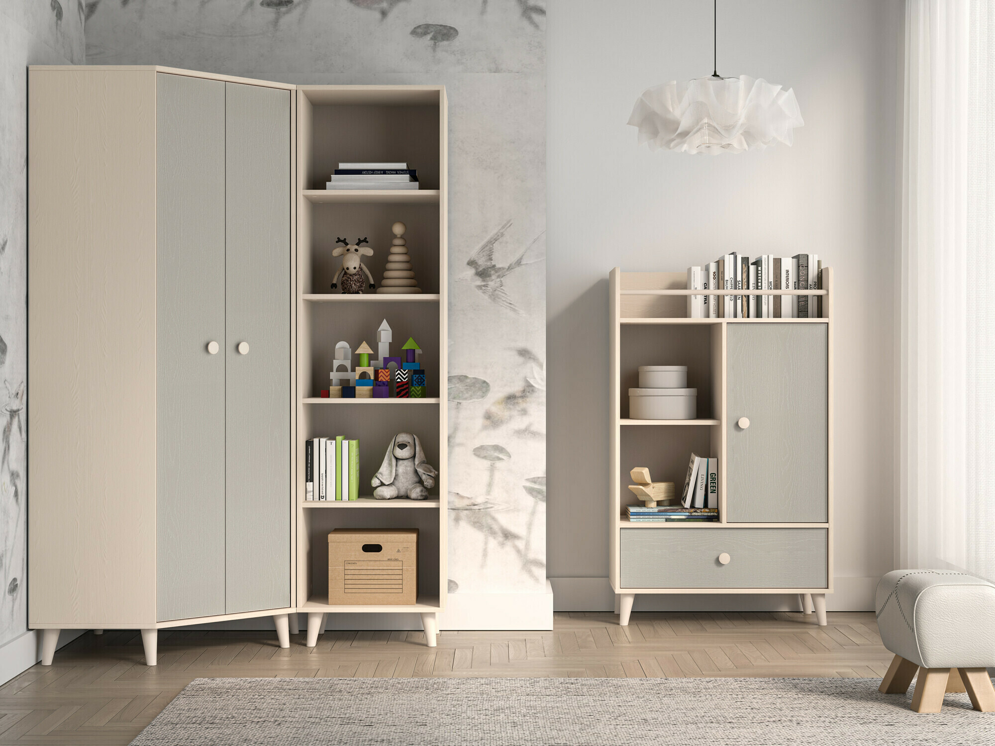 Chambre enfant complète Tortoli 113 (Gris)