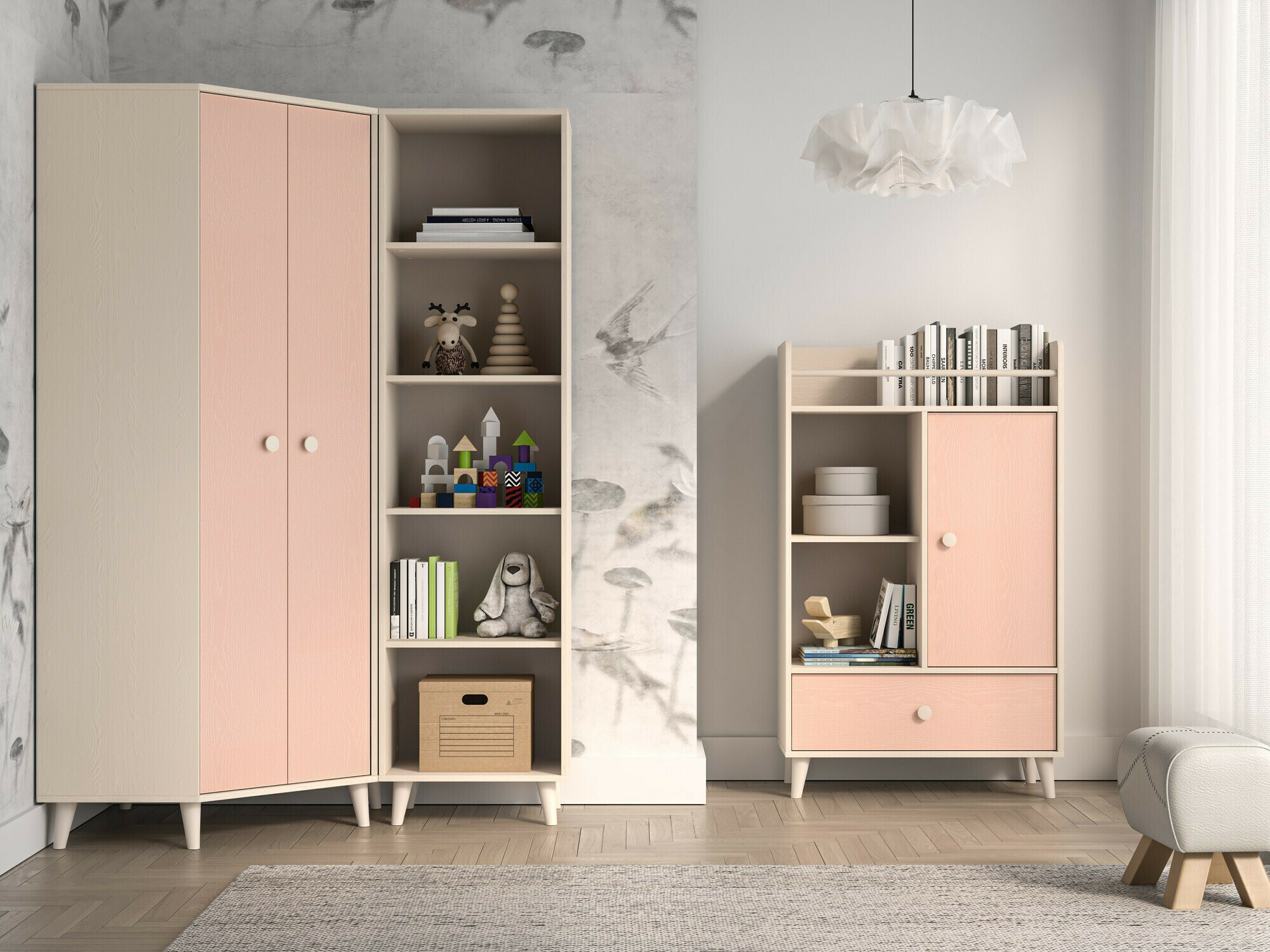 Chambre enfant complète Tortoli 113 (Rose)