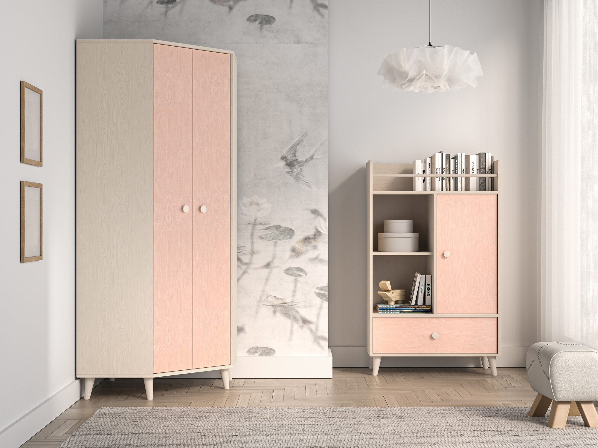 Chambre enfant complète Tortoli 113 (Rose)