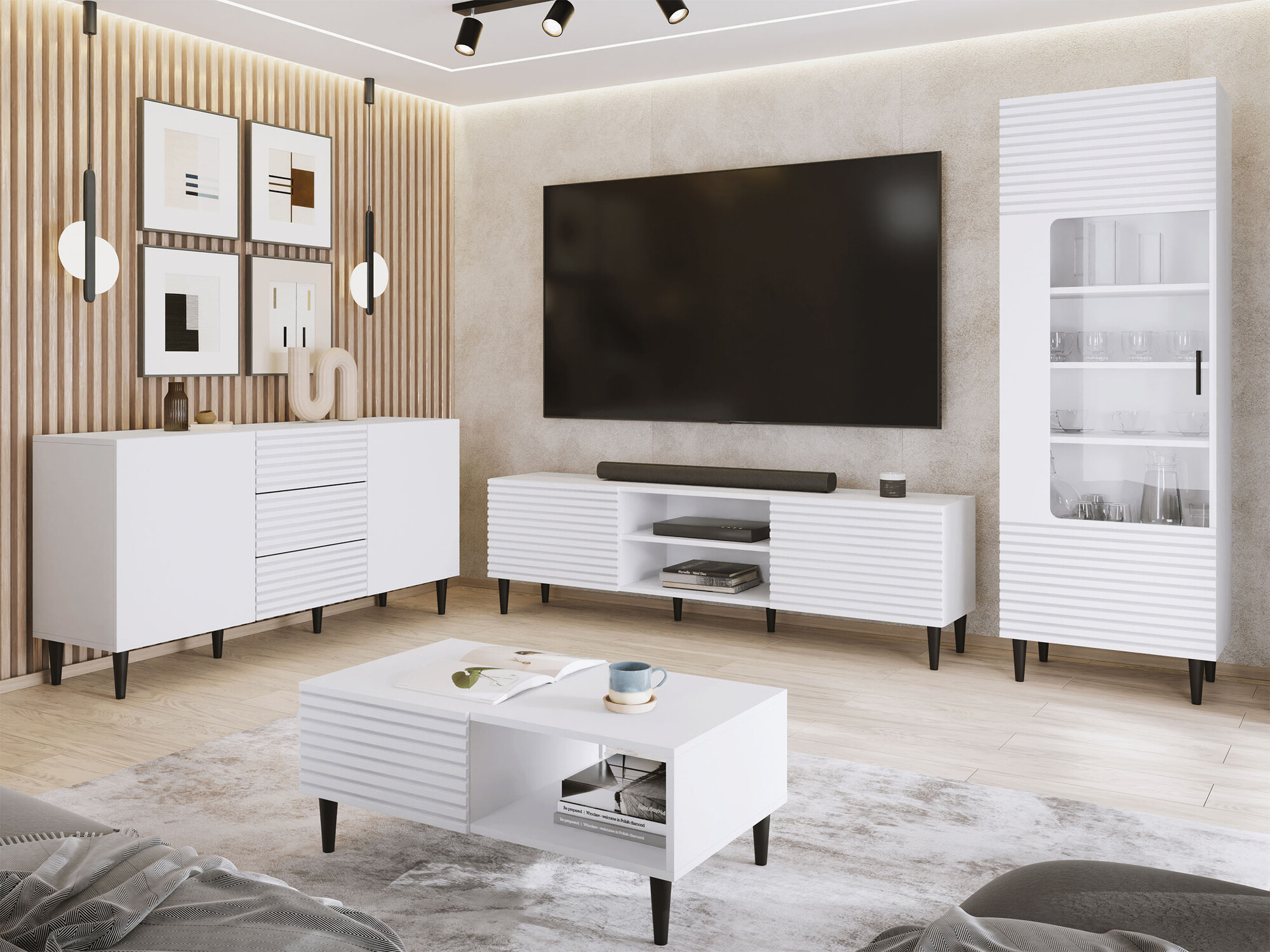 Ensemble de salon Comfivo Mavmono 108 (Blanc)