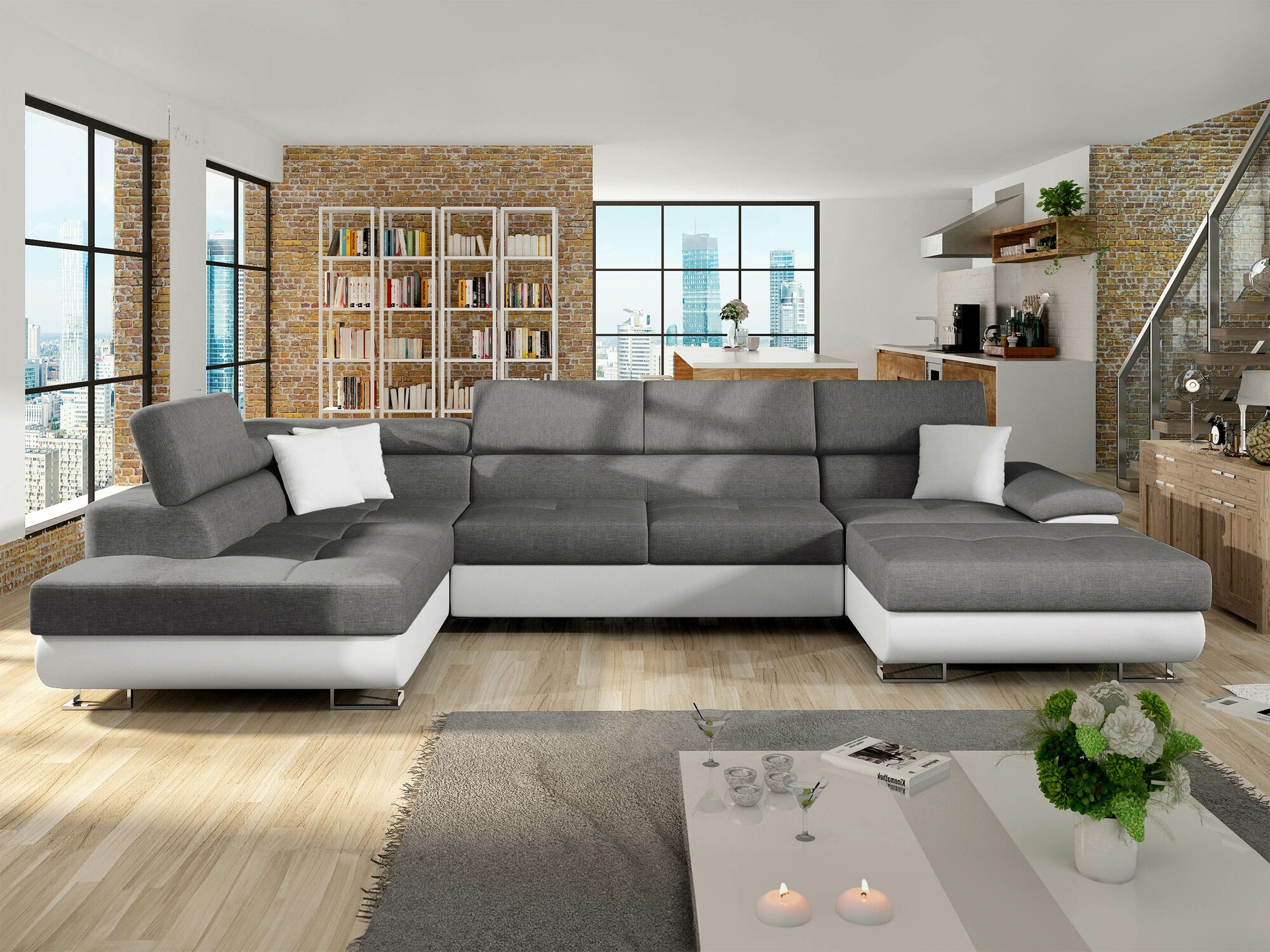 Canapé d'angle Comfivo Ruta IV (Soft 017 + Lux 05)