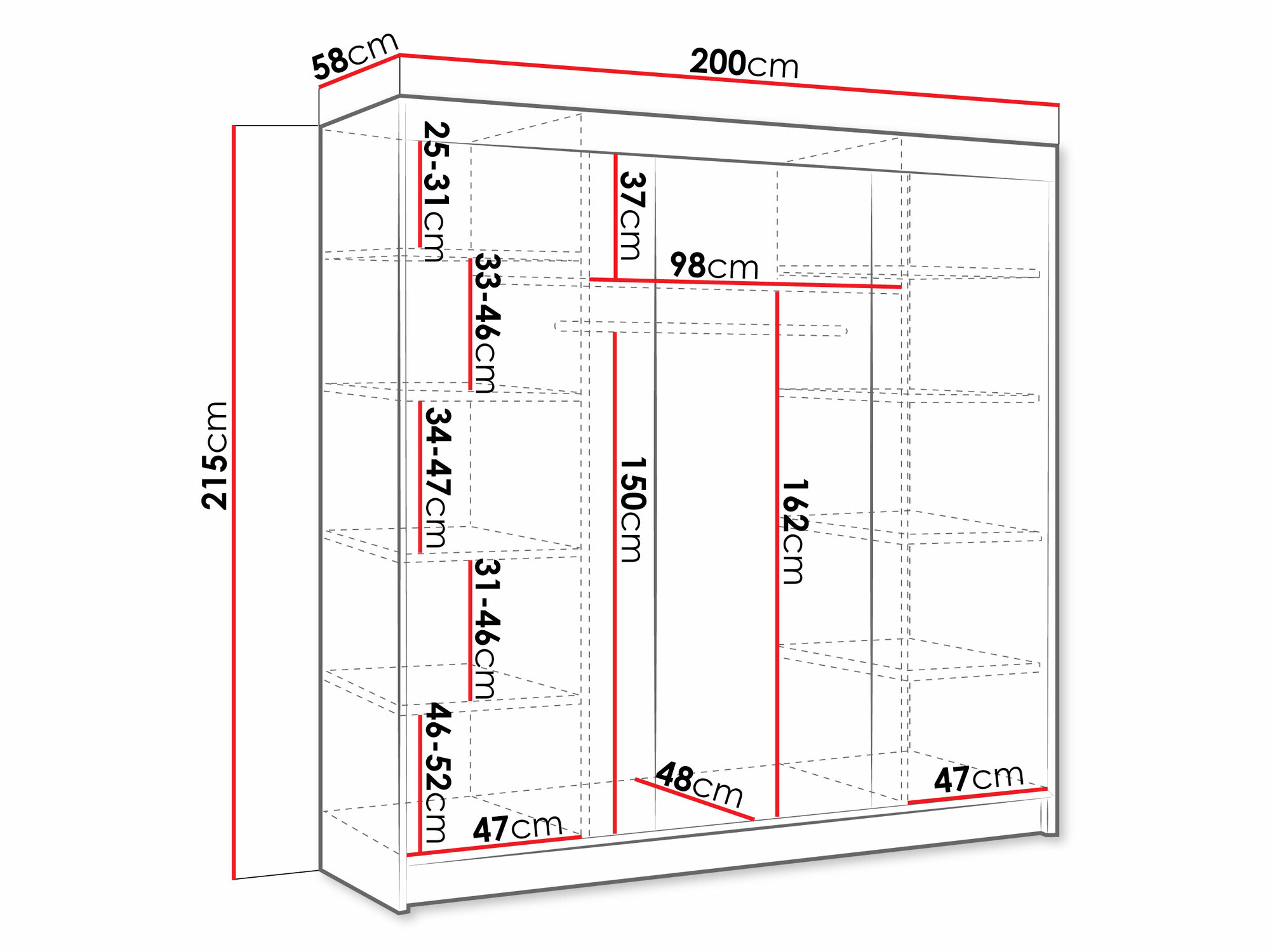 Armoire Closico 159 (Blanc)