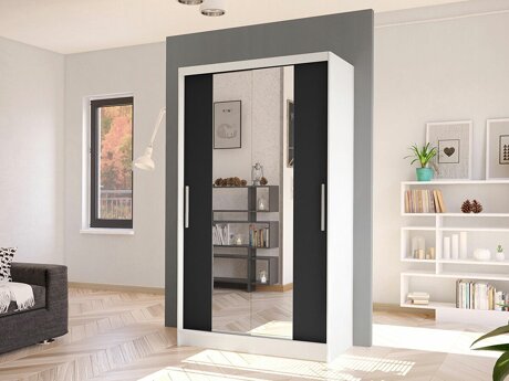 Armoire Closico 163 (Blanc + Noir)