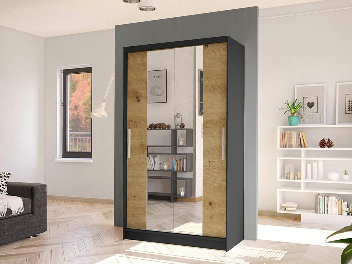 Armoire Closico Structor II (Noir + Chêne Artisan)